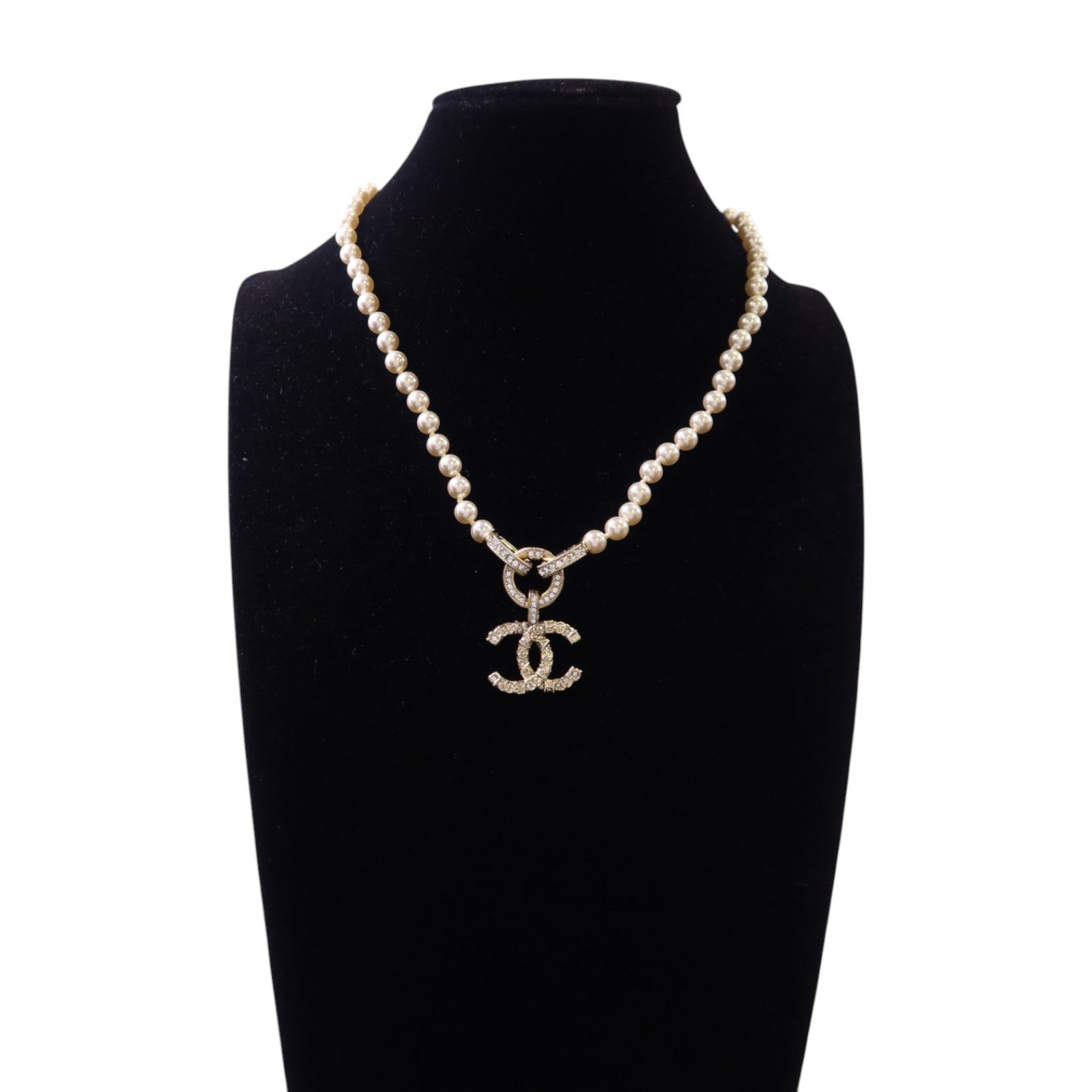 CHANEL 金屬/水鑽Necklace金扣項鏈