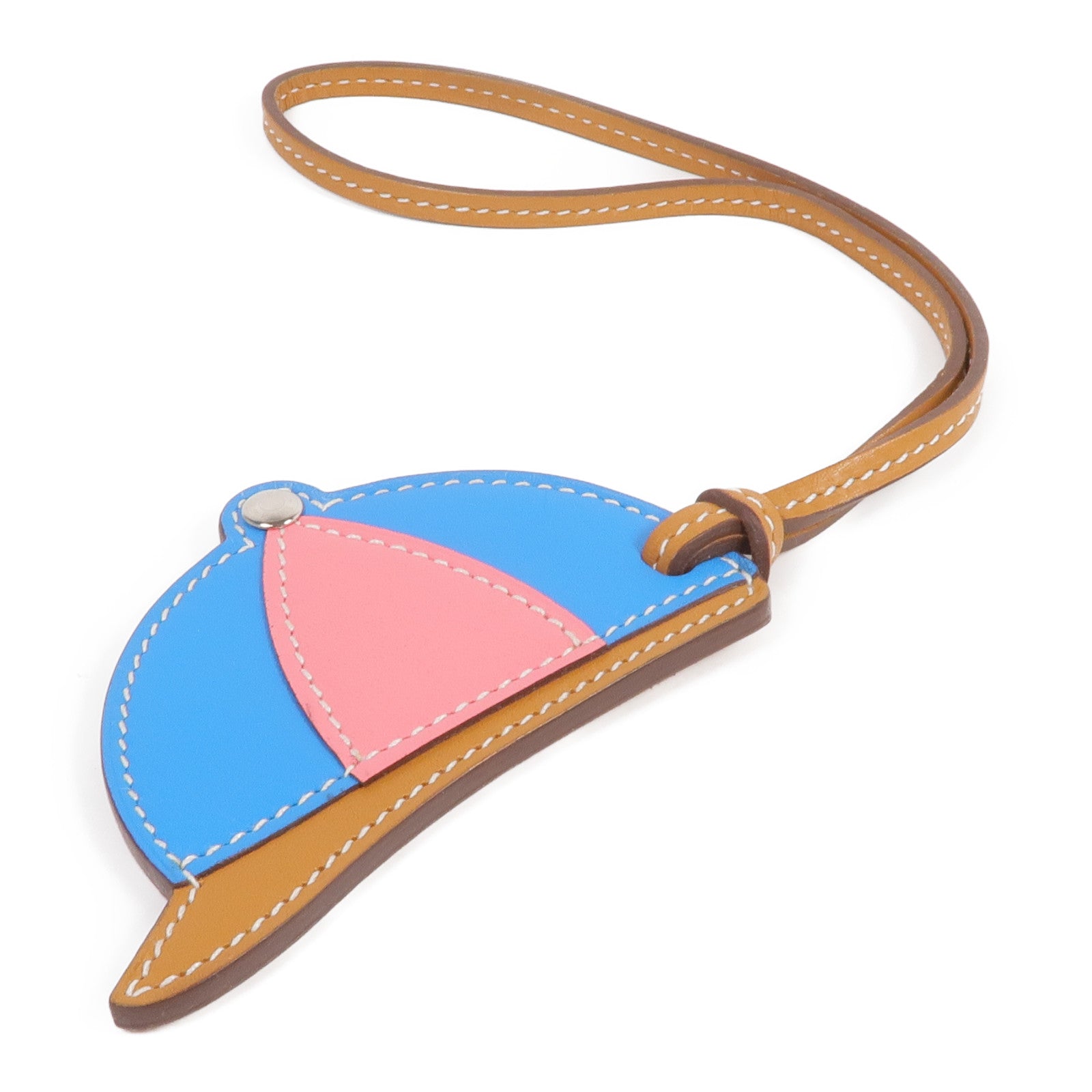 HERMES Swift/Butler皮革Paddock Bombe銀扣掛飾