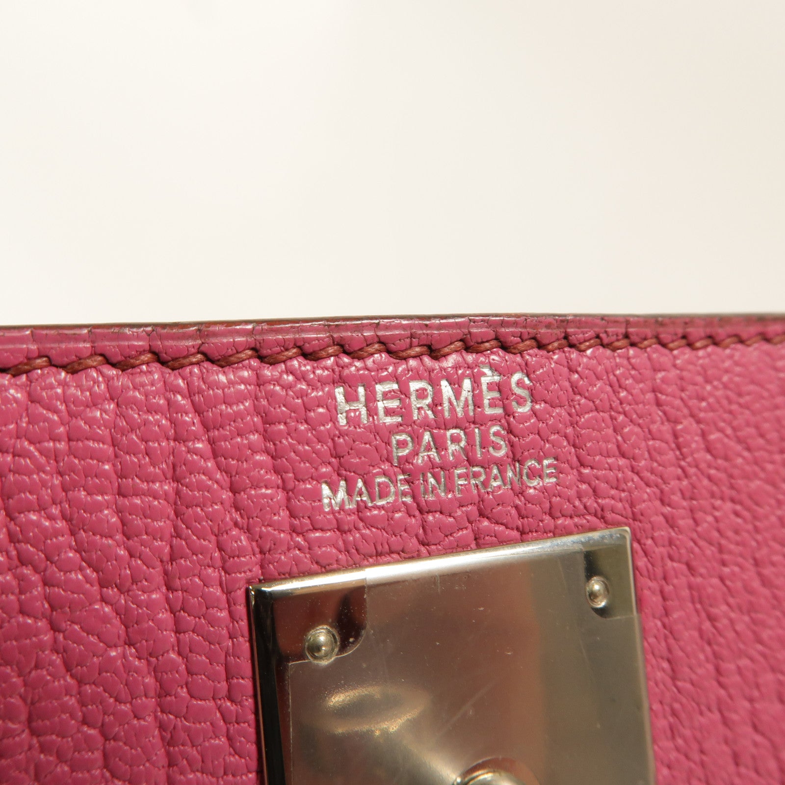 HERMES Chevre皮革Kelly 32手挽肩背兩用袋Fuchsia