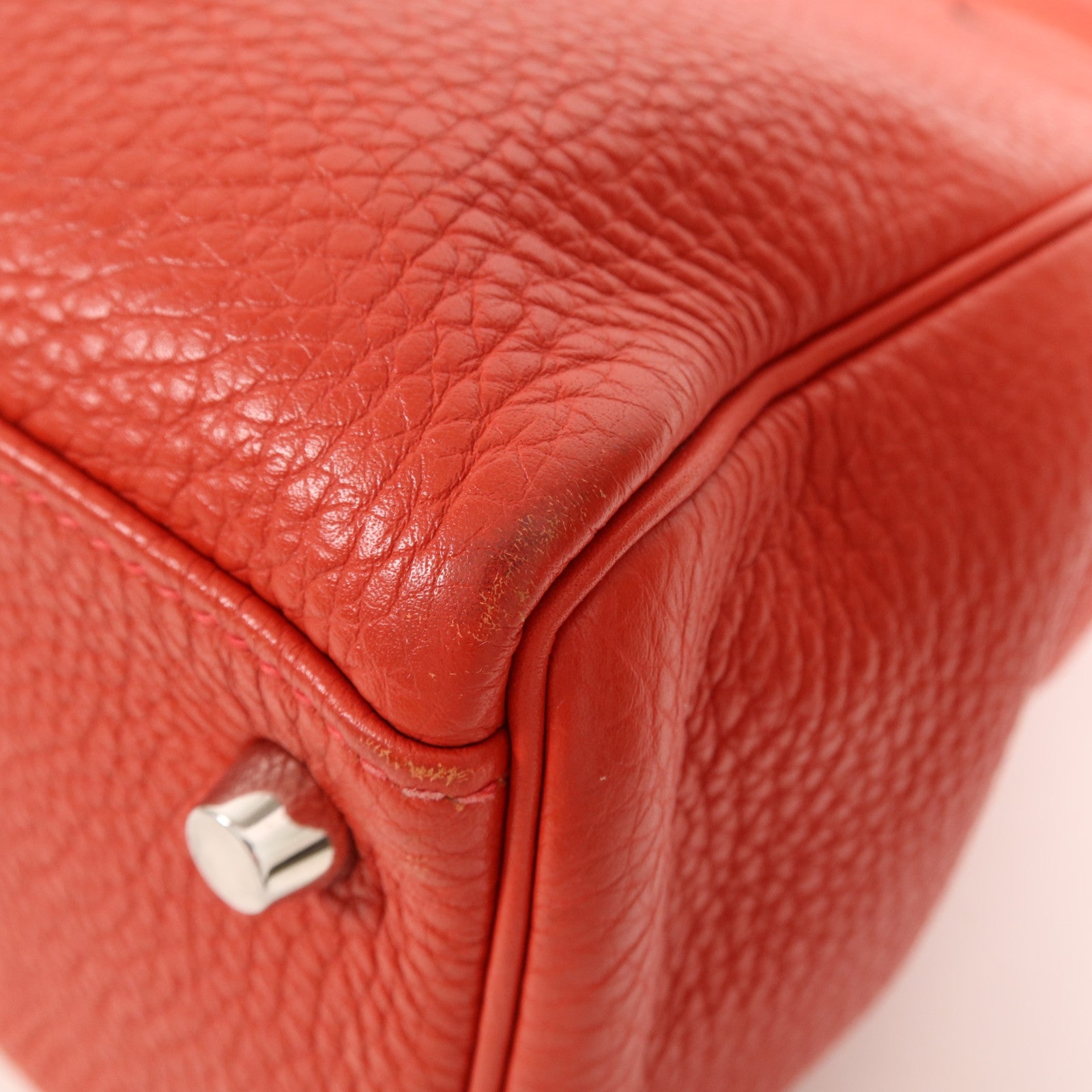 HERMES Clemence皮革Kelly 32銀扣手挽肩背兩用袋Rouge Casaque