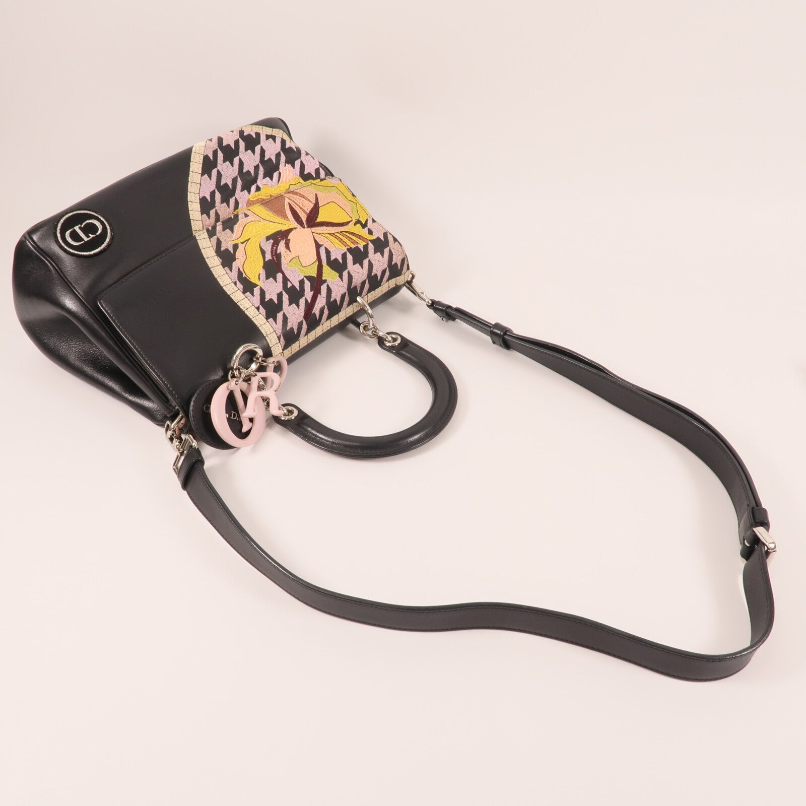 Dior 牛皮皮革Hand Bag銀扣手挽肩背兩用袋
