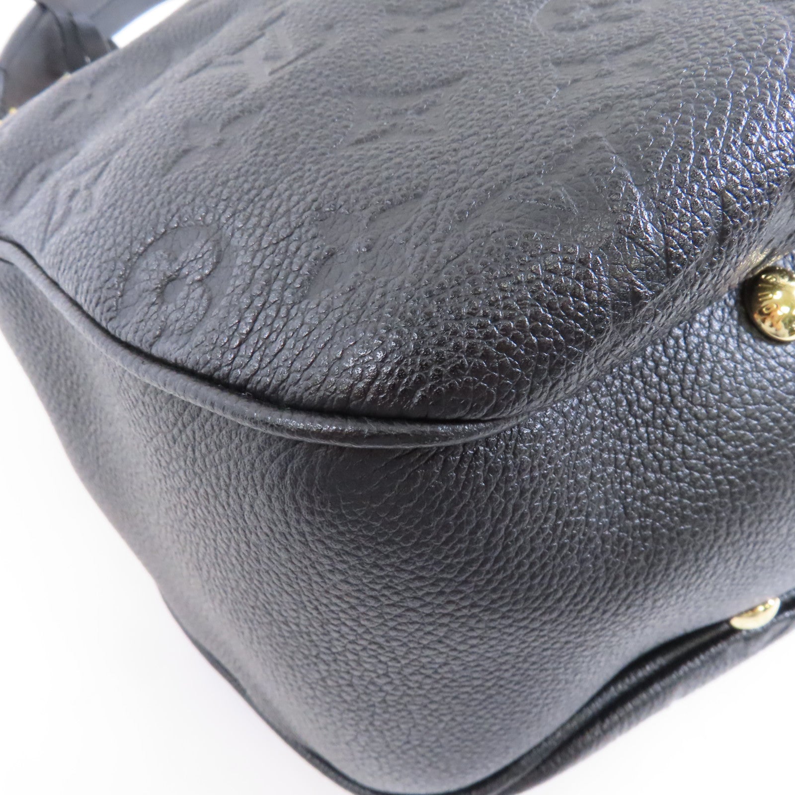 LOUIS VUITTON Monogram Empreinte Spontini金扣手挽肩背兩用袋黑色