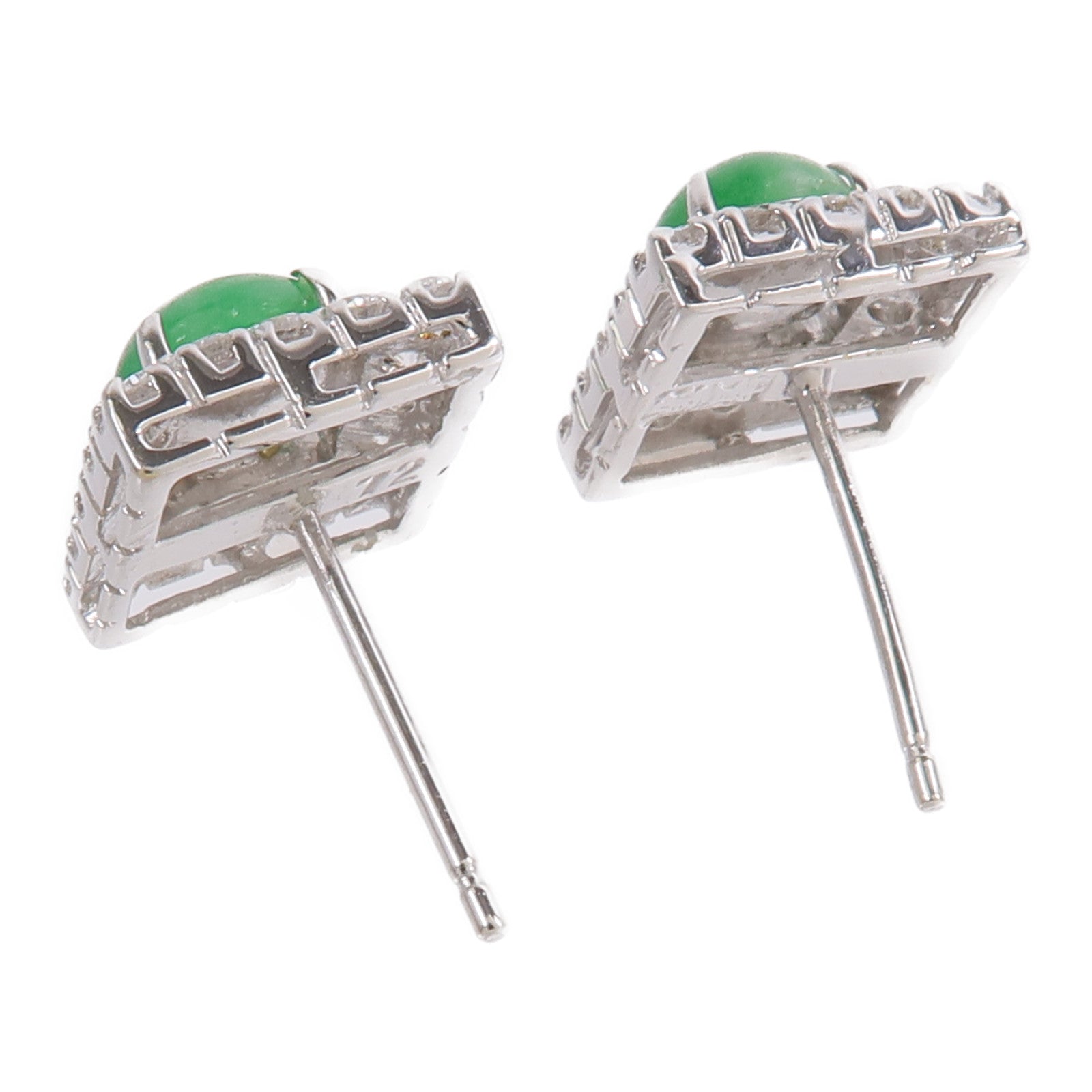 JEWELRY 18K白金Jade Diamond Earrings翡翠/鑽石耳環