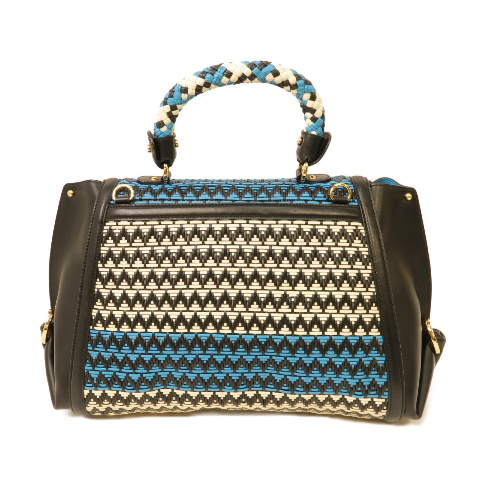 Salvatore Ferragamo 牛皮皮革2way Shoulder Bag金扣手挽肩背兩用袋黑色/白色/藍色