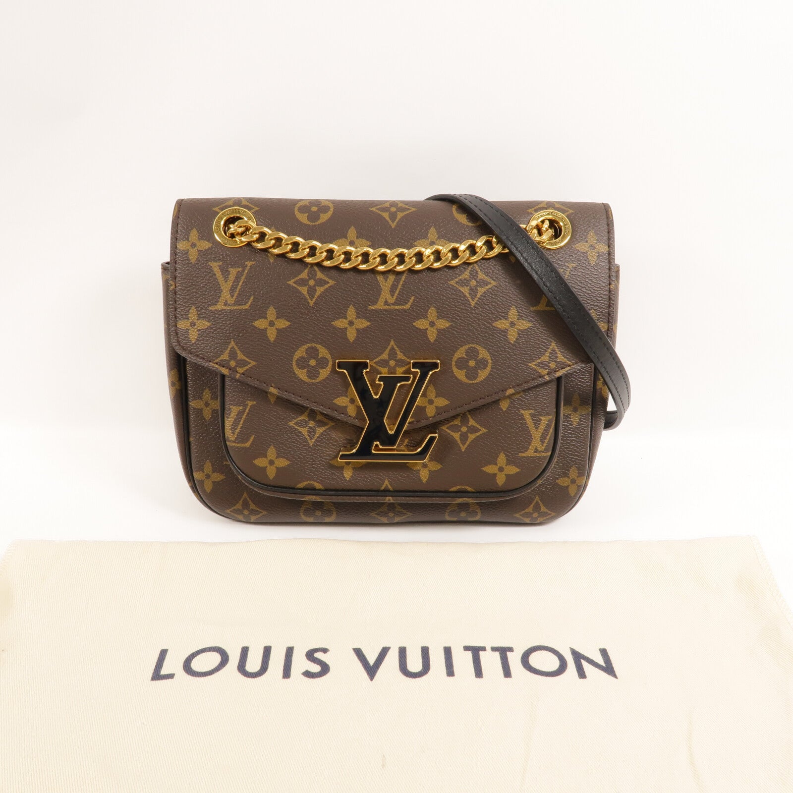 LOUIS VUITTON Monogram Passy金扣肩背袋棕色
