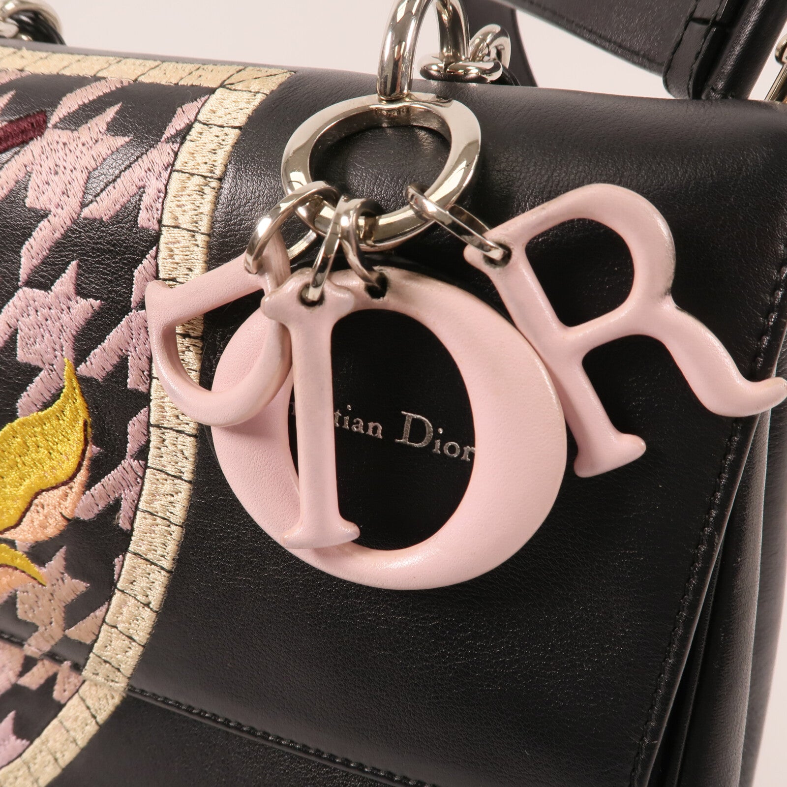 Dior 牛皮皮革Hand Bag銀扣手挽肩背兩用袋