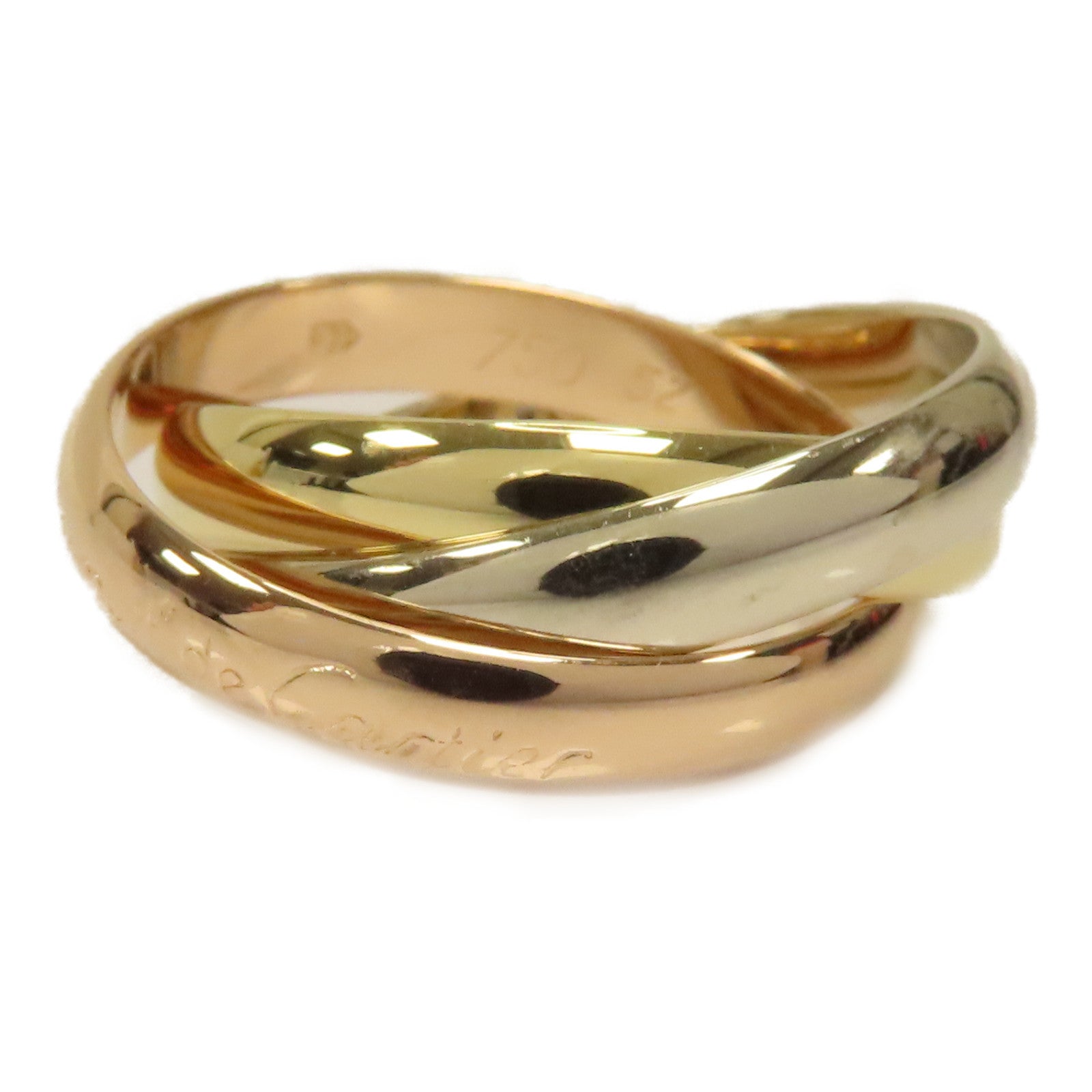 CARTIER 18K黄金/玫瑰金/白金Trinity Ring戒指US#6/Cartier#52