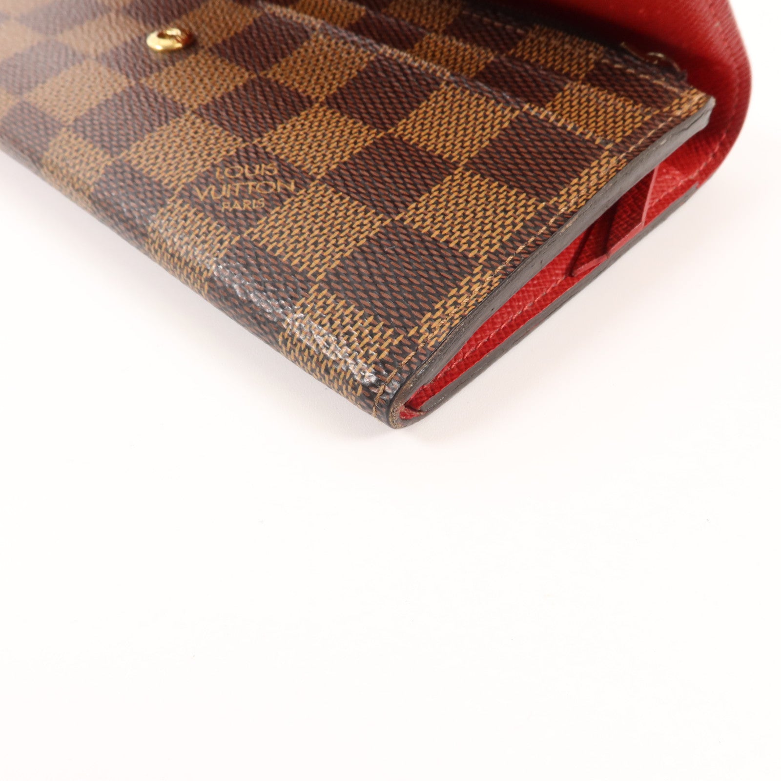 LOUIS VUITTON Damier Portefeuille Emilie Long Wallet金扣長錢包
