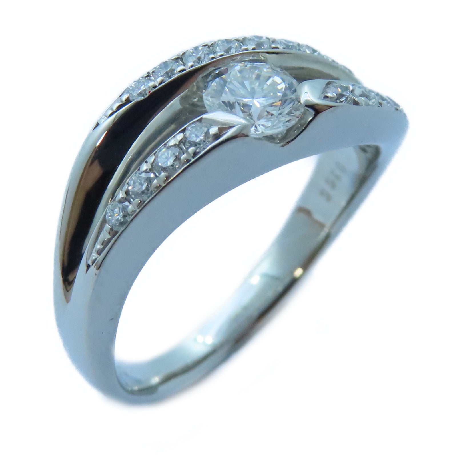JEWELRY 【激減優惠】PT900白金Diamond Ring 0.365ct/0.28ct鑽石戒指US#6