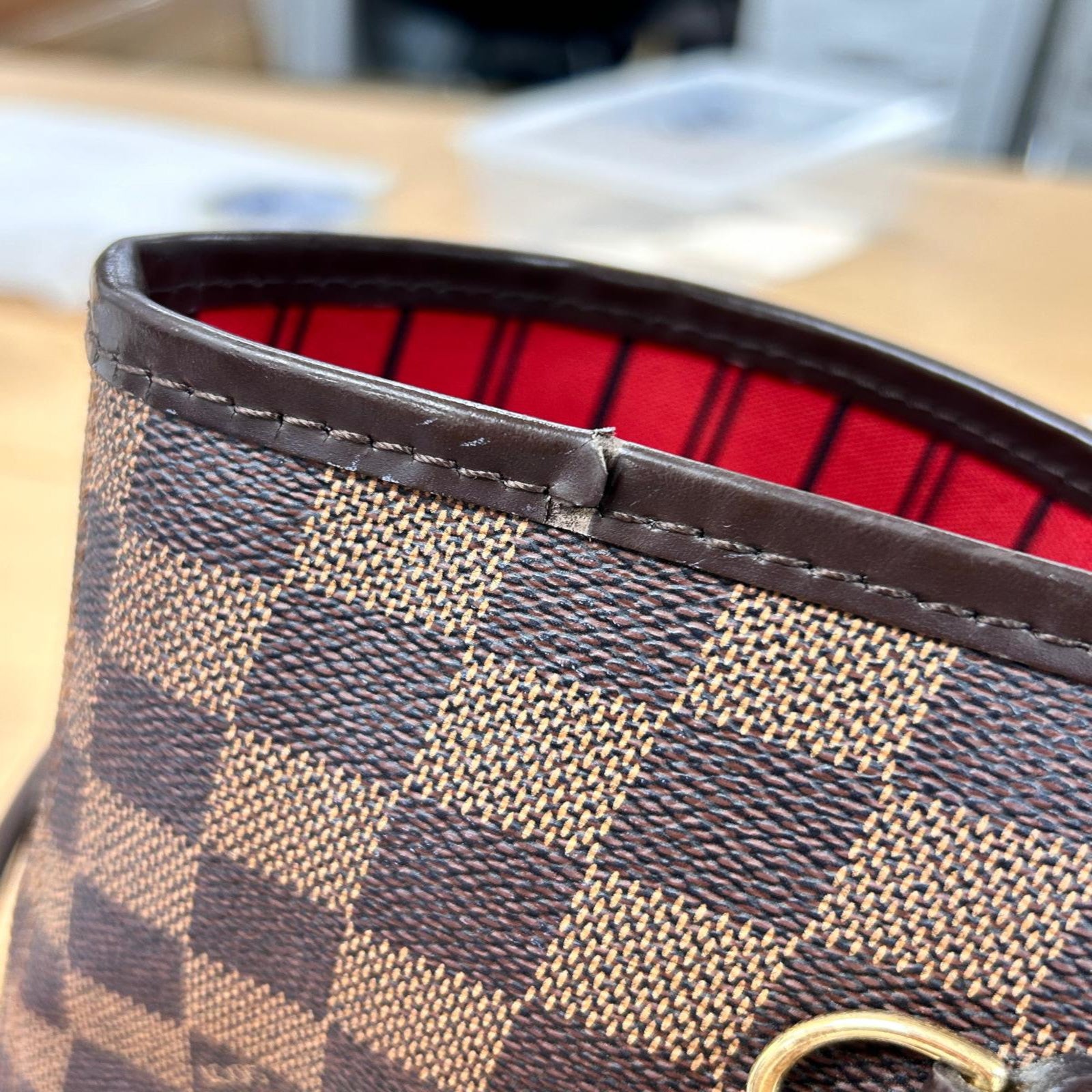 LOUIS VUITTON Damier Neverfull GM Tote Bag手挽袋Ebene