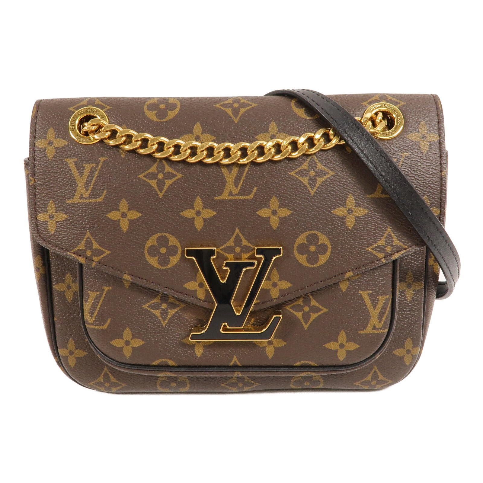 LOUIS VUITTON Monogram Passy金扣肩背袋棕色