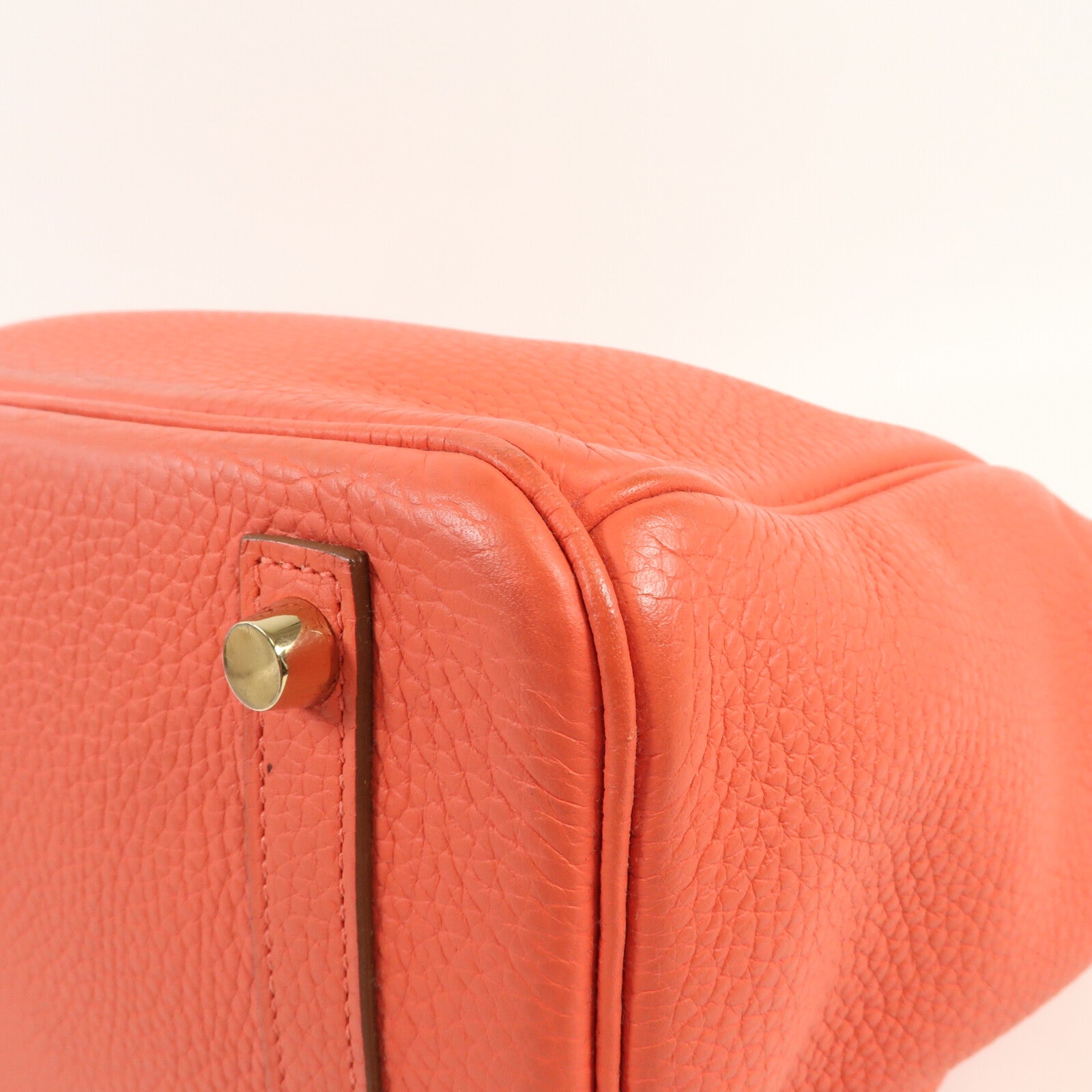 HERMES Clemence皮革Birkin 30金扣手挽袋Rouge Pivoine