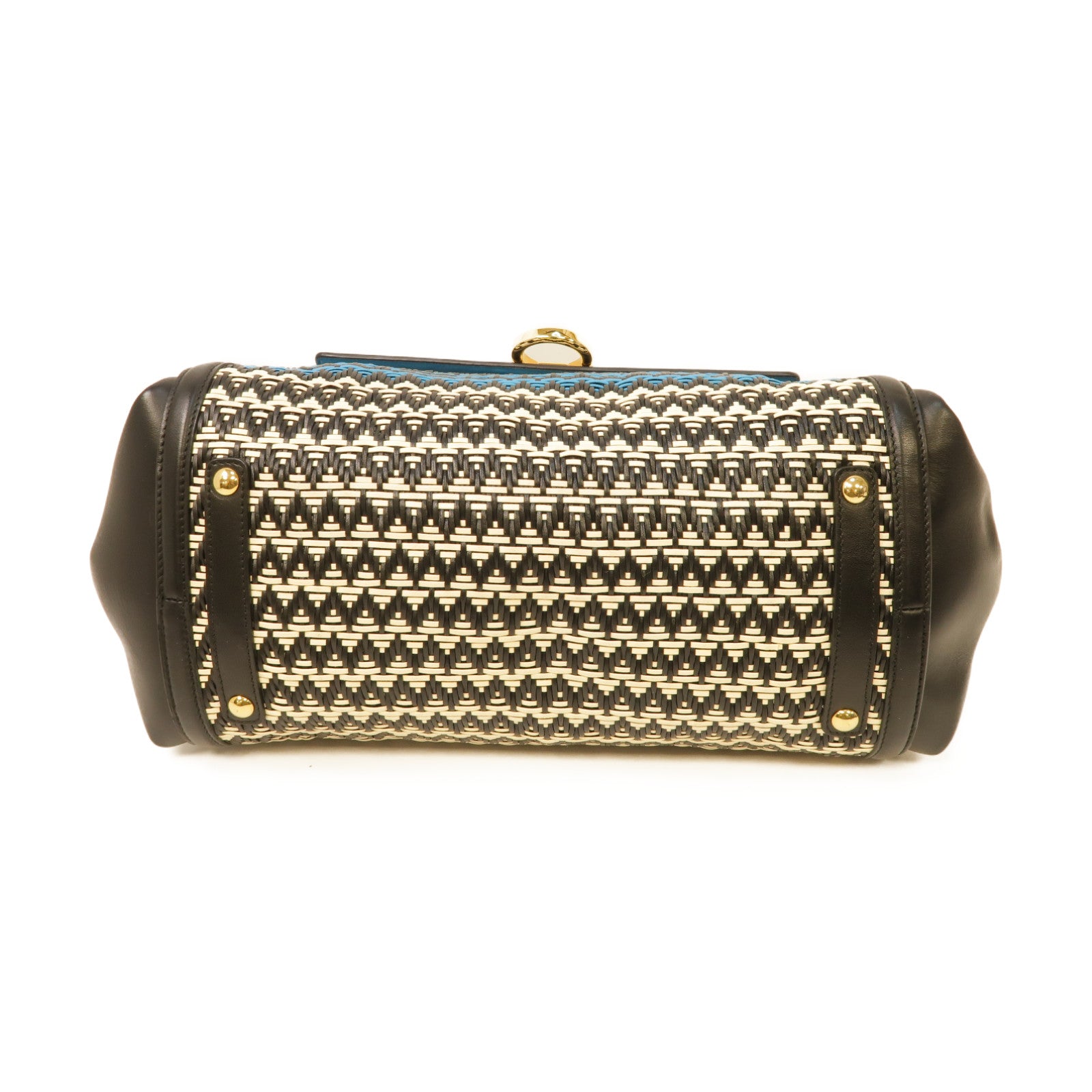 Salvatore Ferragamo 牛皮皮革2way Shoulder Bag金扣手挽肩背兩用袋黑色/白色/藍色