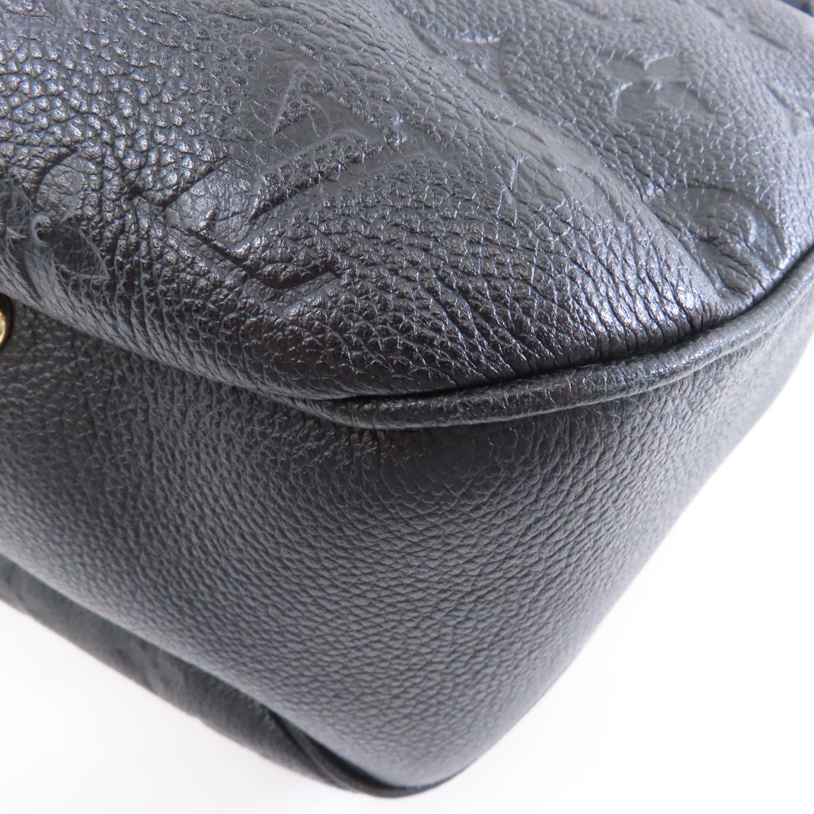 LOUIS VUITTON Monogram Empreinte Spontini金扣手挽肩背兩用袋黑色