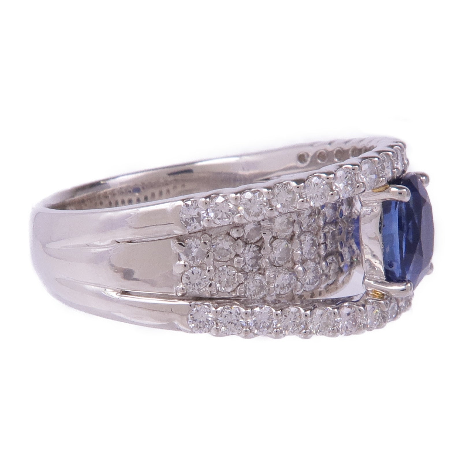 JEWELRY PT900鉑金Sapphire Diamond Ring藍寶石/鑽石戒指US#6.5