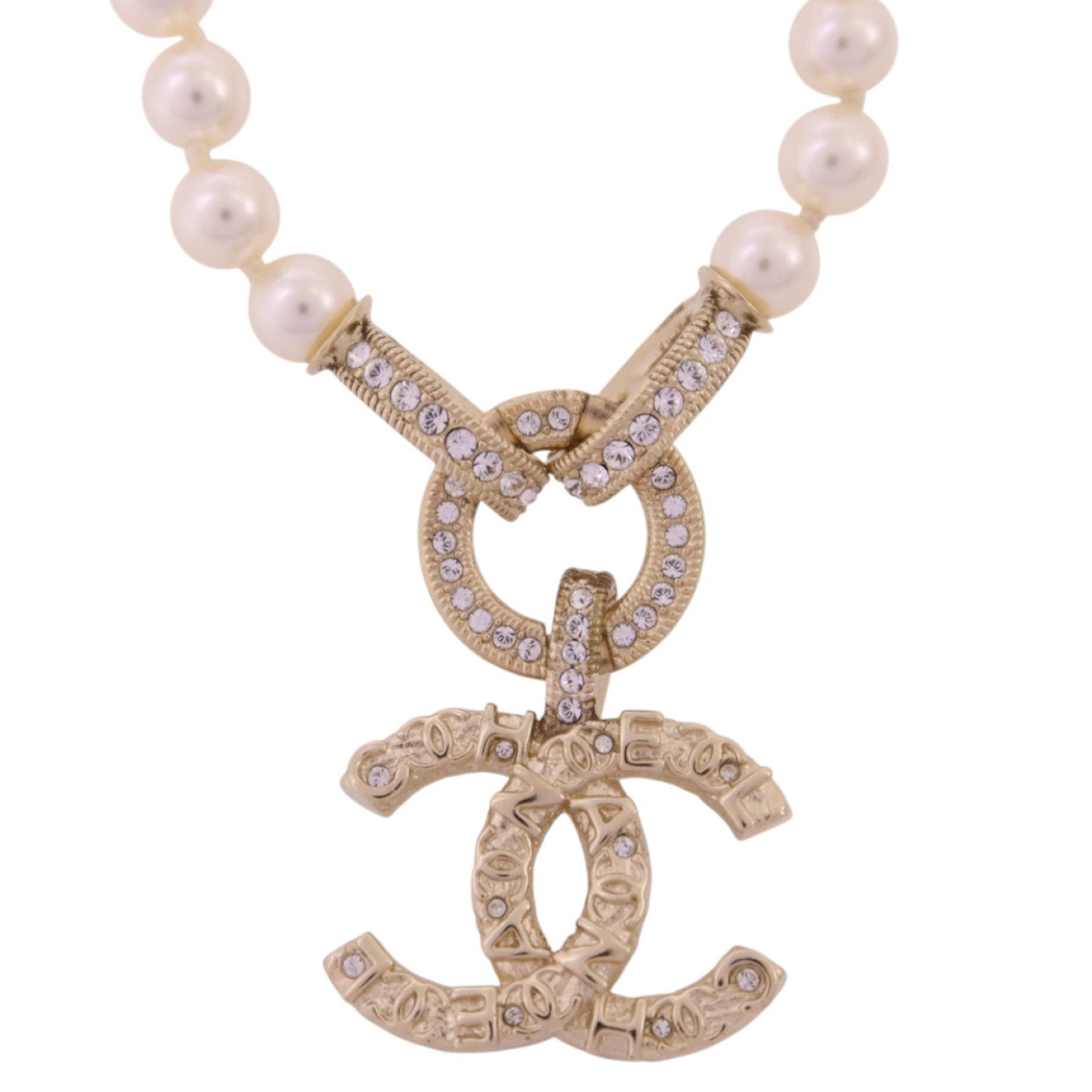 CHANEL 金屬/水鑽Necklace金扣項鏈