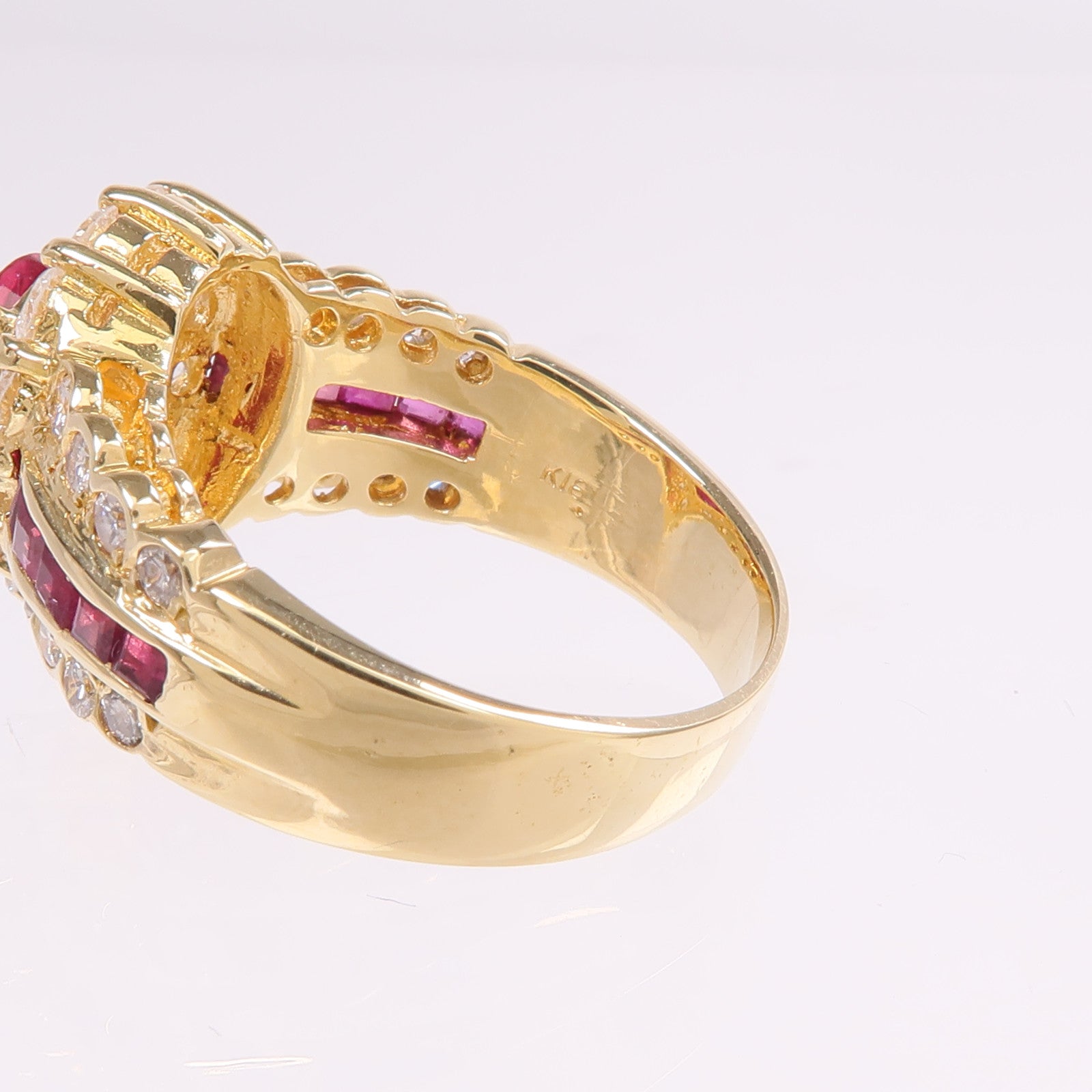 JEWELRY 18K黃金Ruby Diamond Ring紅寶石/鑽石戒指US#6