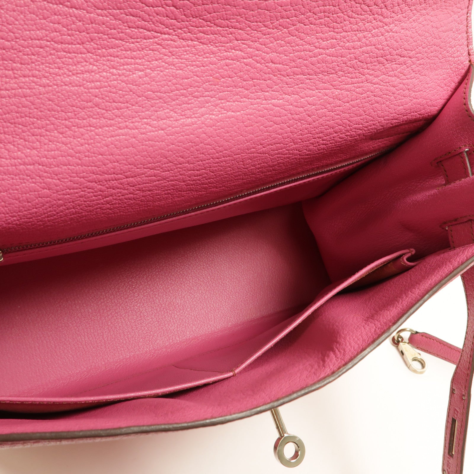 HERMES Chevre皮革Kelly 32手挽肩背兩用袋Fuchsia
