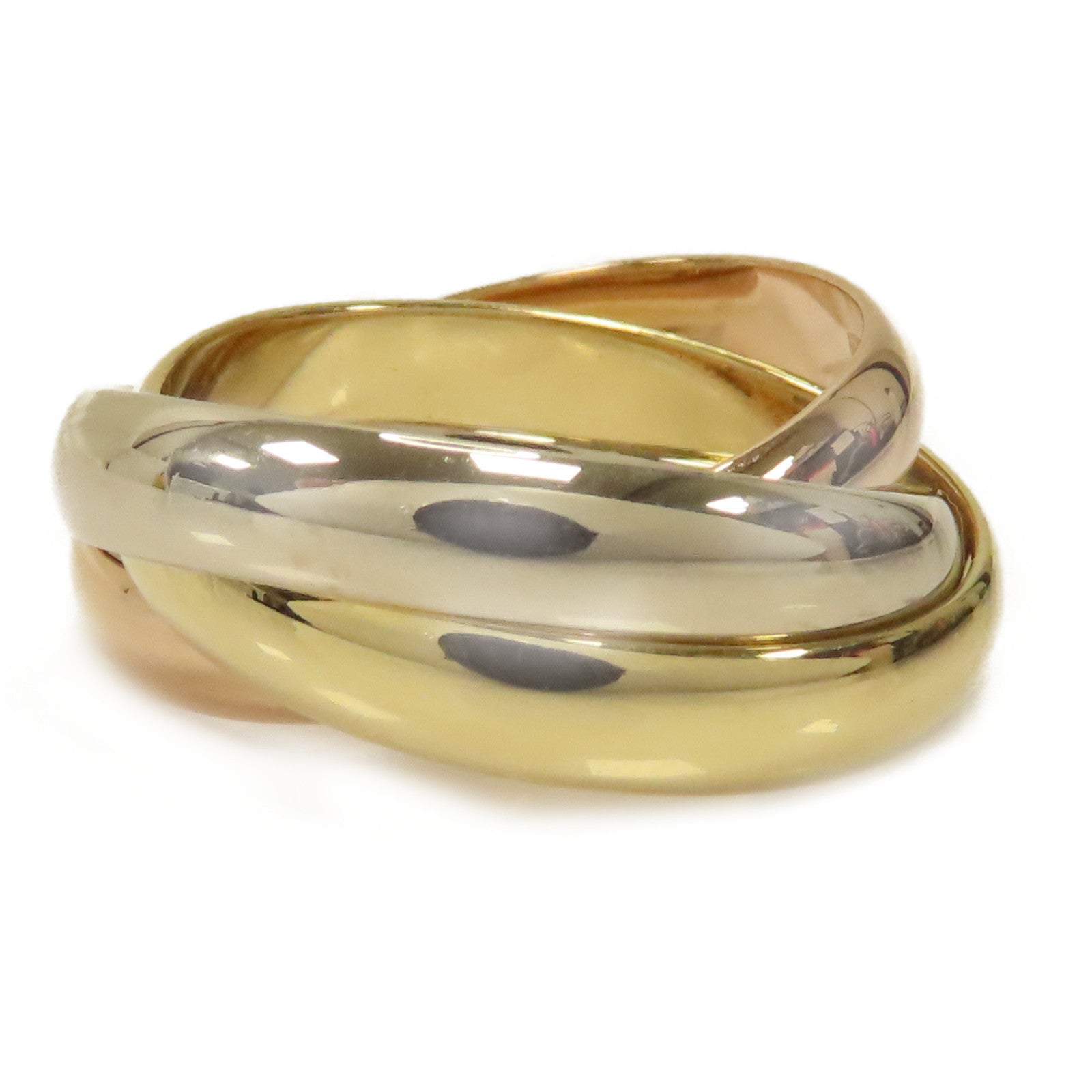 CARTIER 18K黄金/玫瑰金/白金Trinity Ring戒指US#6/Cartier#52