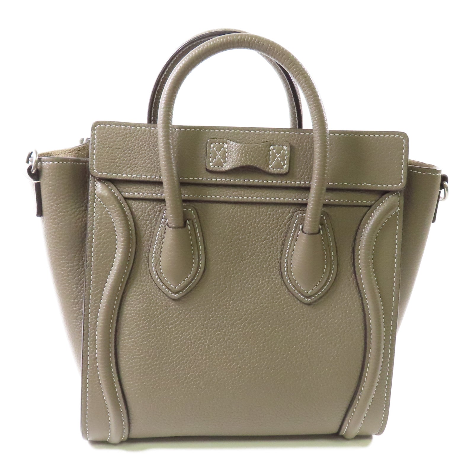 CELINE 牛皮皮革Luggage銀扣手挽肩背兩用袋