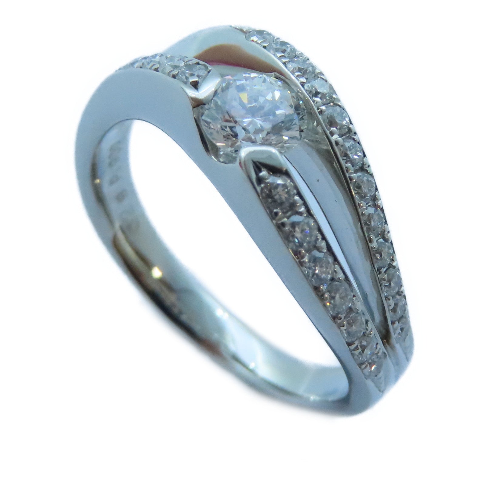 JEWELRY 【激減優惠】PT900白金Diamond Ring 0.365ct/0.28ct鑽石戒指US#6