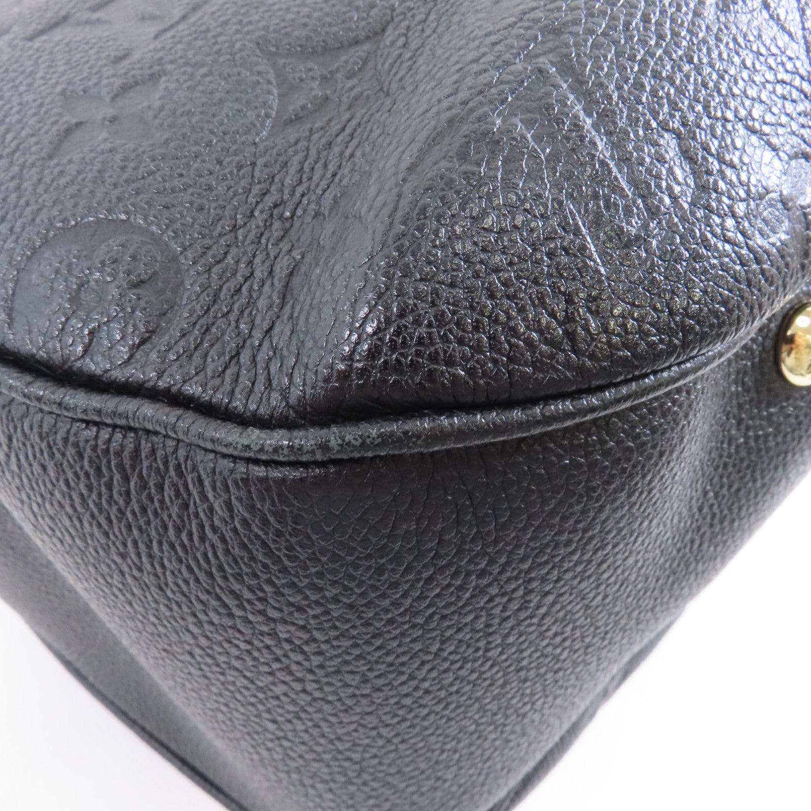 LOUIS VUITTON Monogram Empreinte Spontini金扣手挽肩背兩用袋黑色
