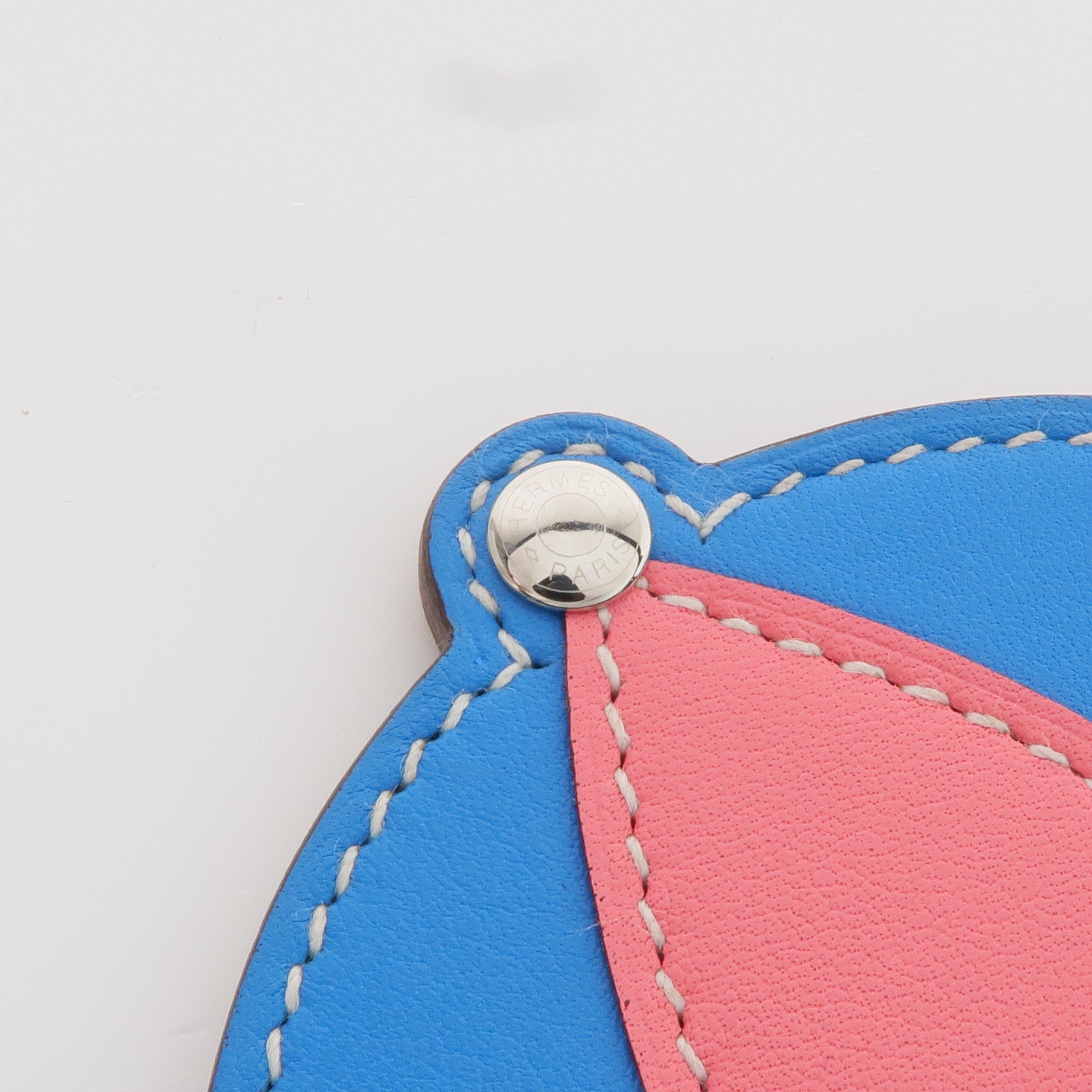 HERMES Swift/Butler皮革Paddock Bombe銀扣掛飾