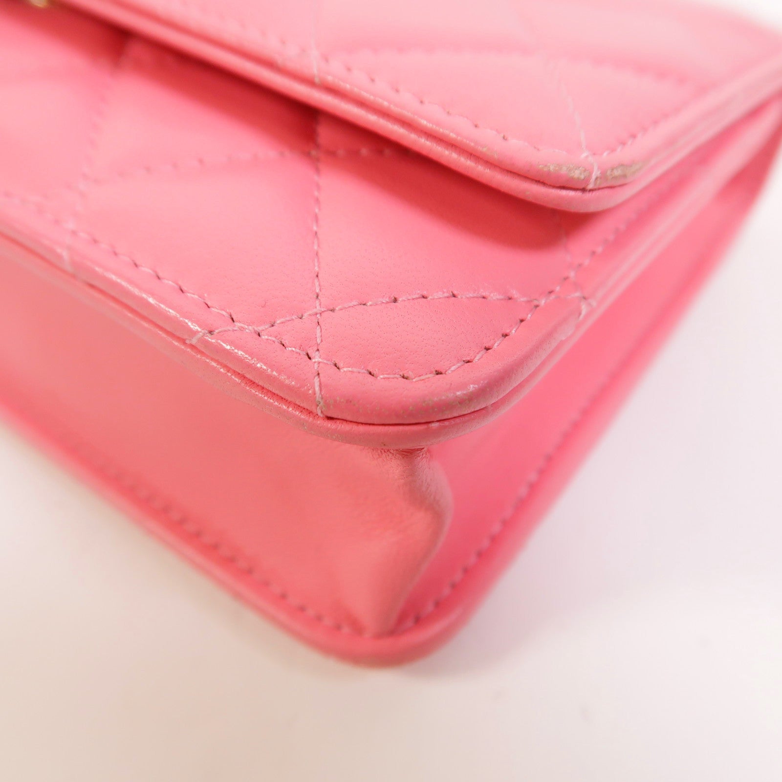 CHANEL 羊皮皮革WOC Wallet On Chain金扣鏈帶肩背袋