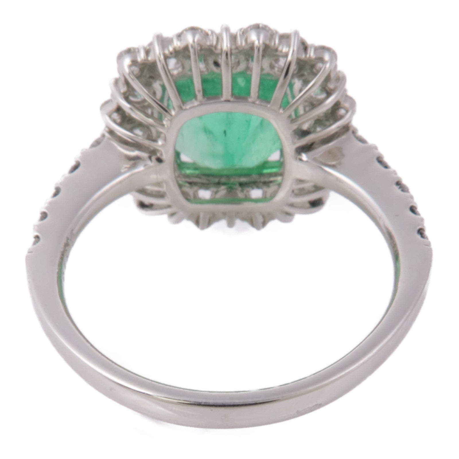 JEWELRY 950純銀Emerald/Diamond Ring綠寶石/鑽石戒指US#6