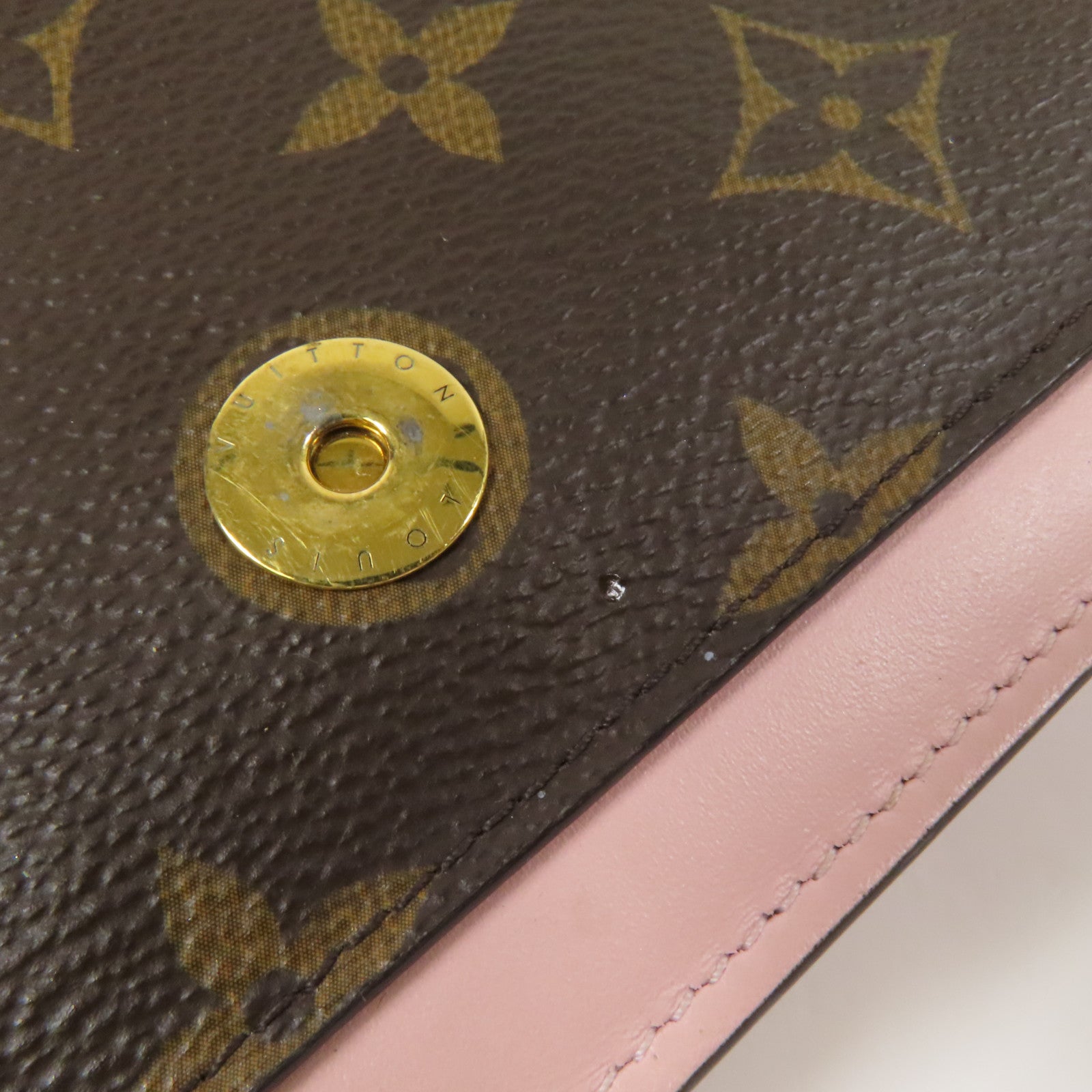 LOUIS VUITTON Monogram Flore Chain Wallet金扣鏈帶肩背袋