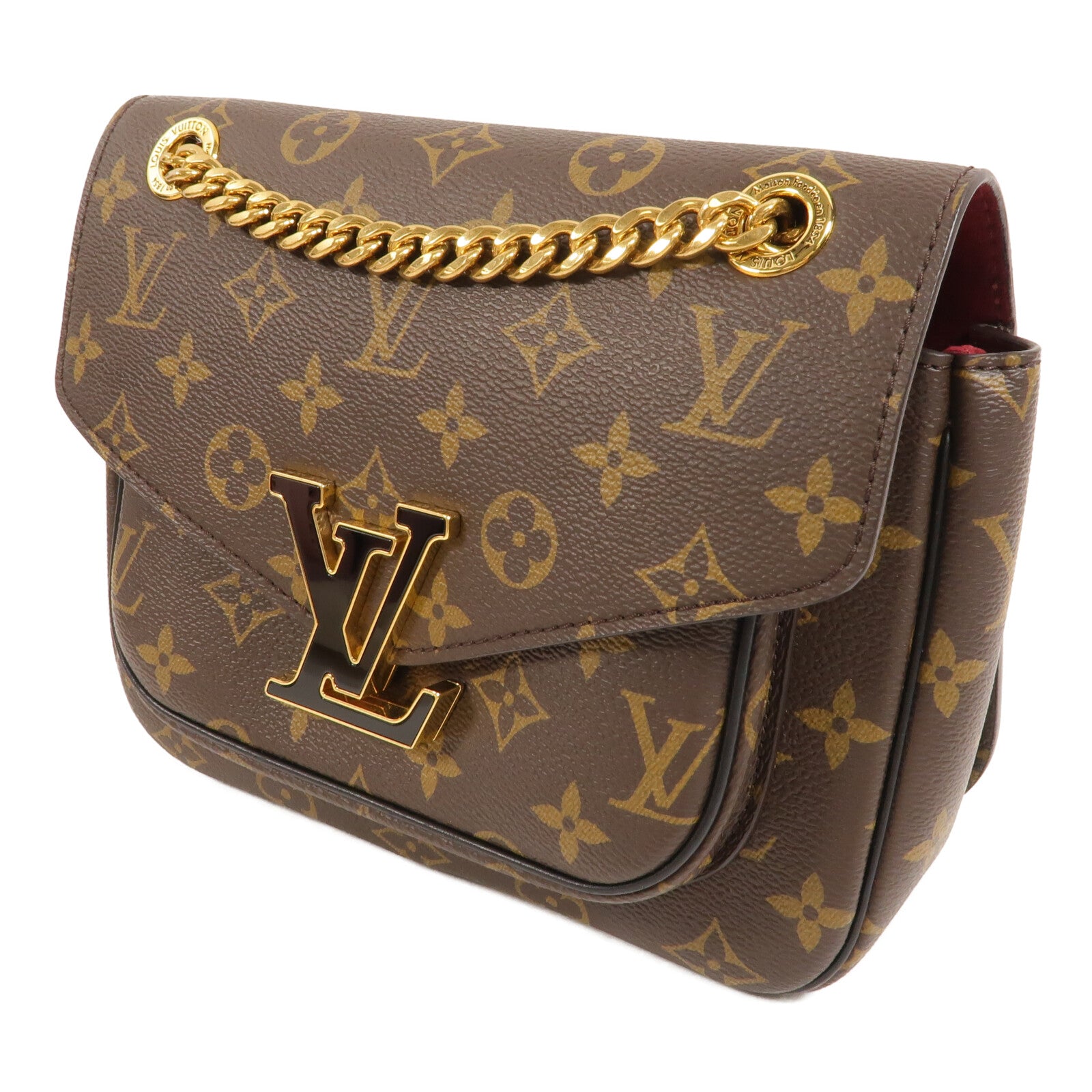 LOUIS VUITTON Monogram Passy金扣肩背袋棕色