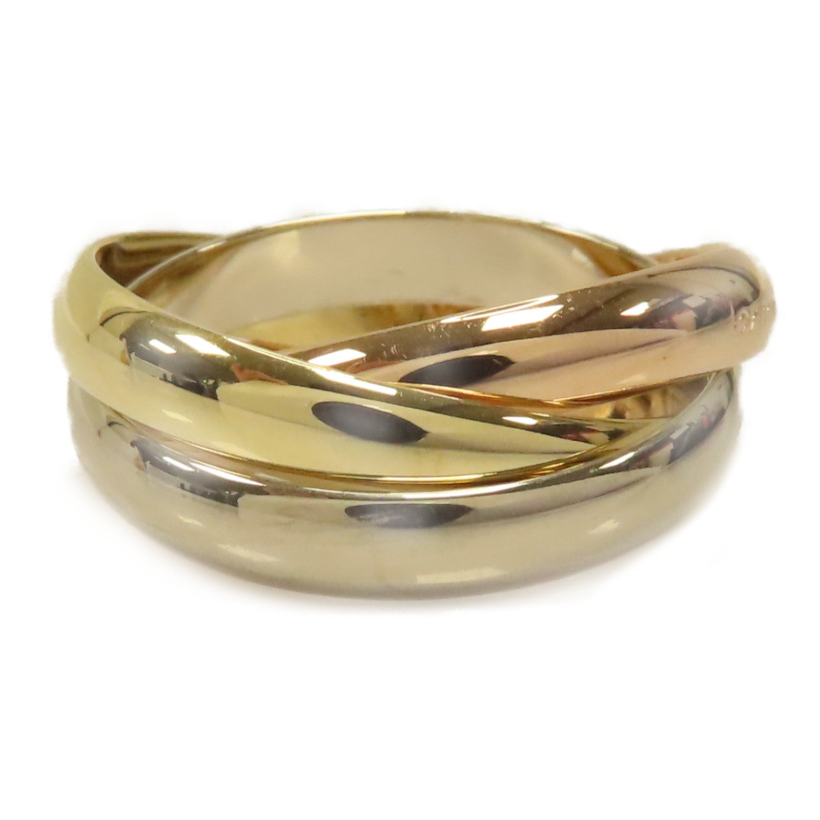 CARTIER 18K黄金/玫瑰金/白金Trinity Ring戒指US#6/Cartier#52