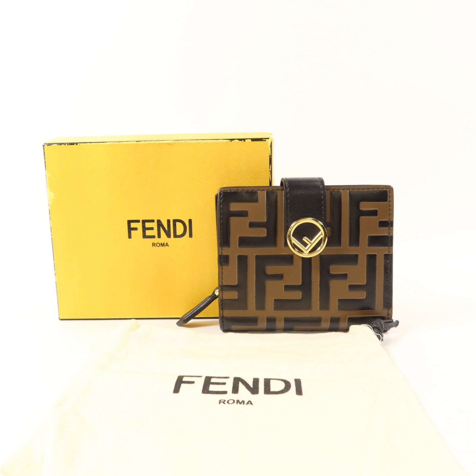 FENDI 牛皮皮革Wallet金扣錢包