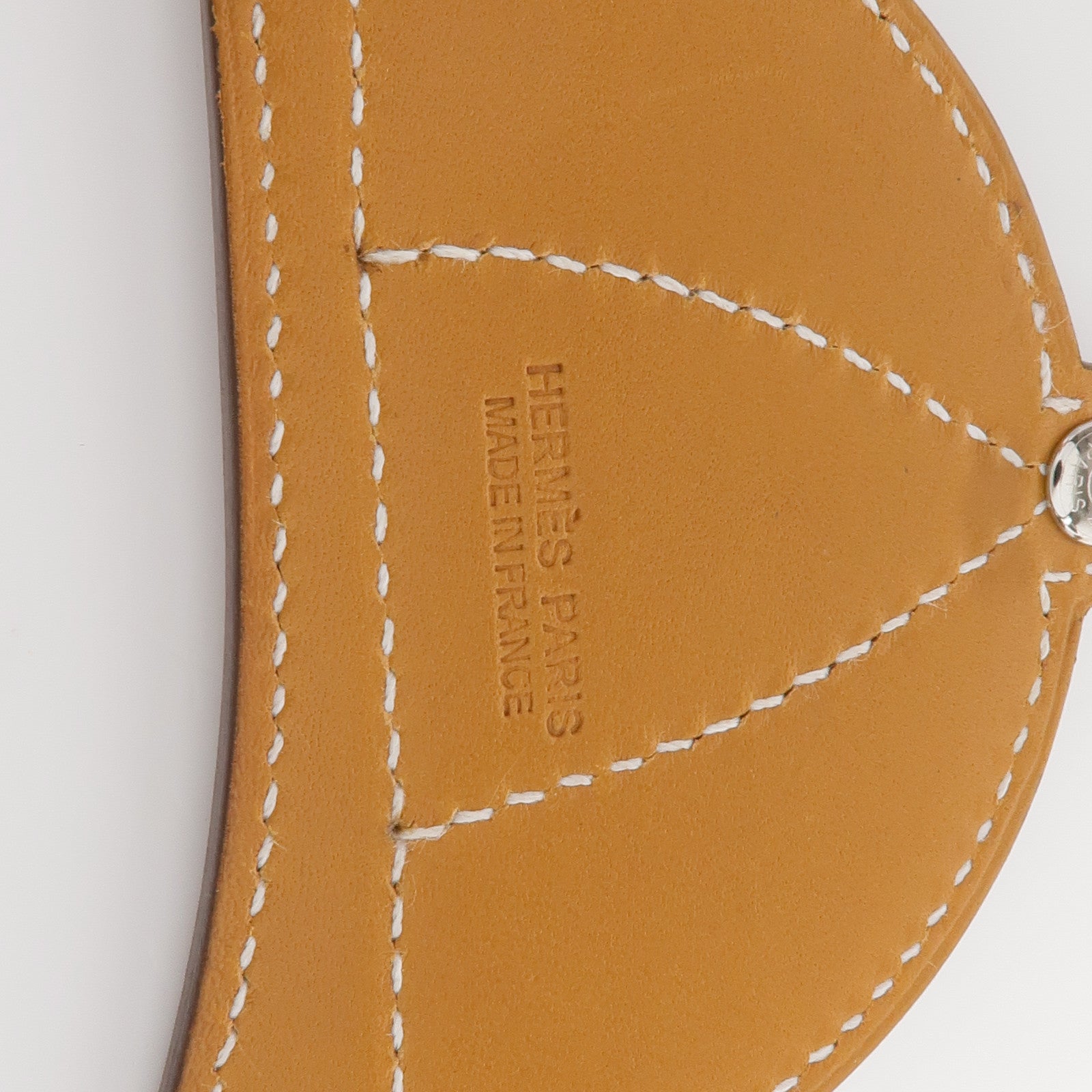 HERMES Swift/Butler皮革Paddock Bombe銀扣掛飾