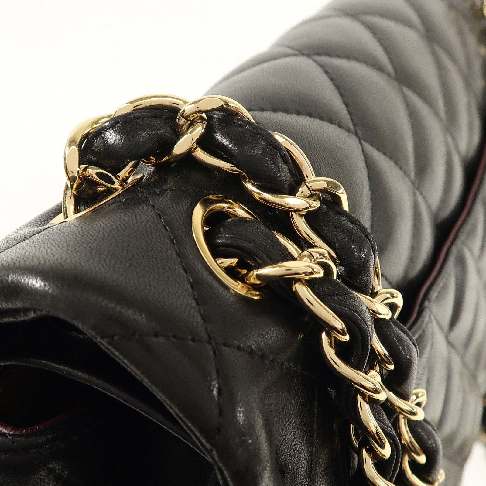 CHANEL 羊皮皮革Large Classic金扣鏈帶肩背袋