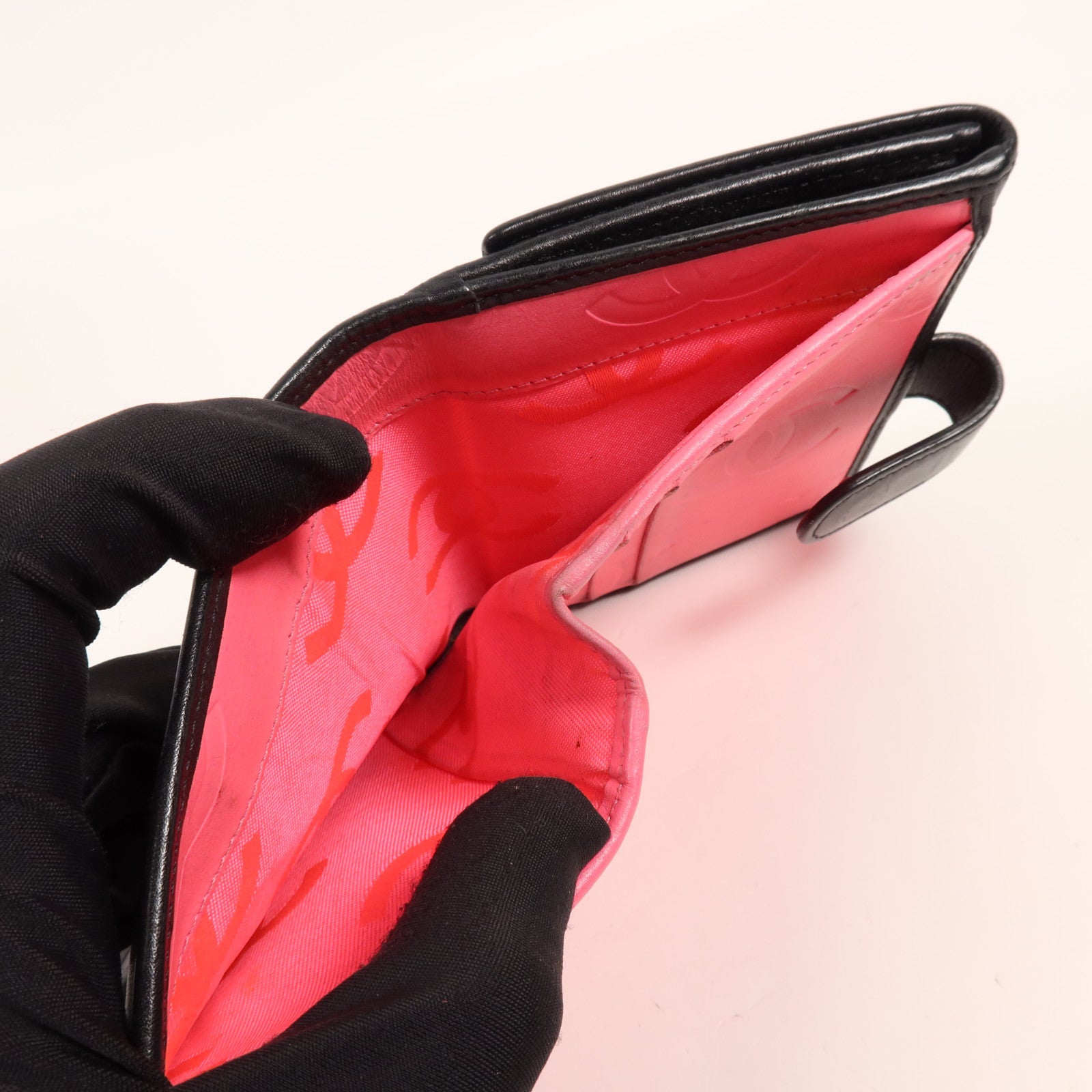 CHANEL 牛皮皮革Cambon Wallet銀扣錢包