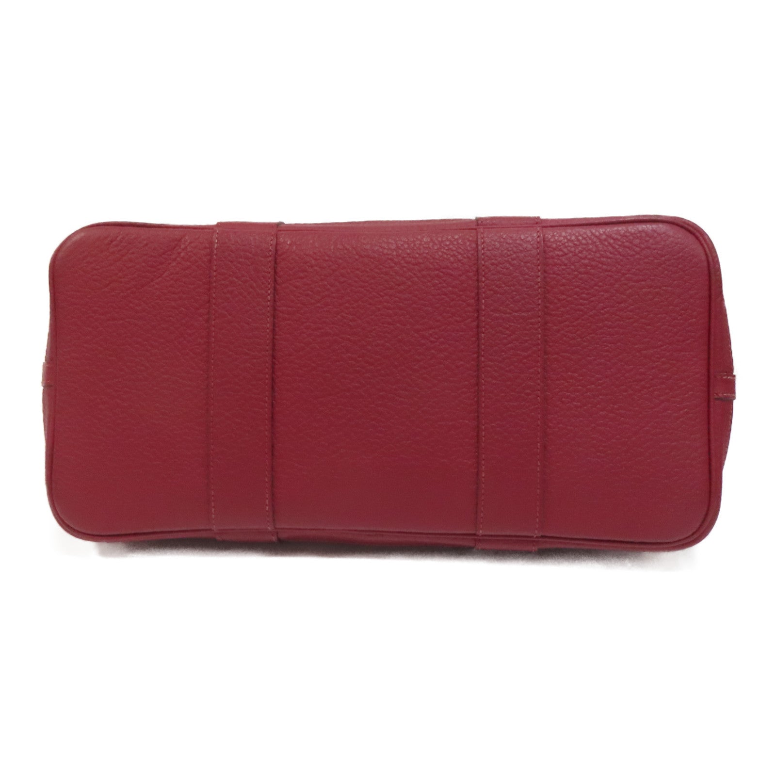 HERMES Country皮革Garden Party PM銀扣手挽袋紅色