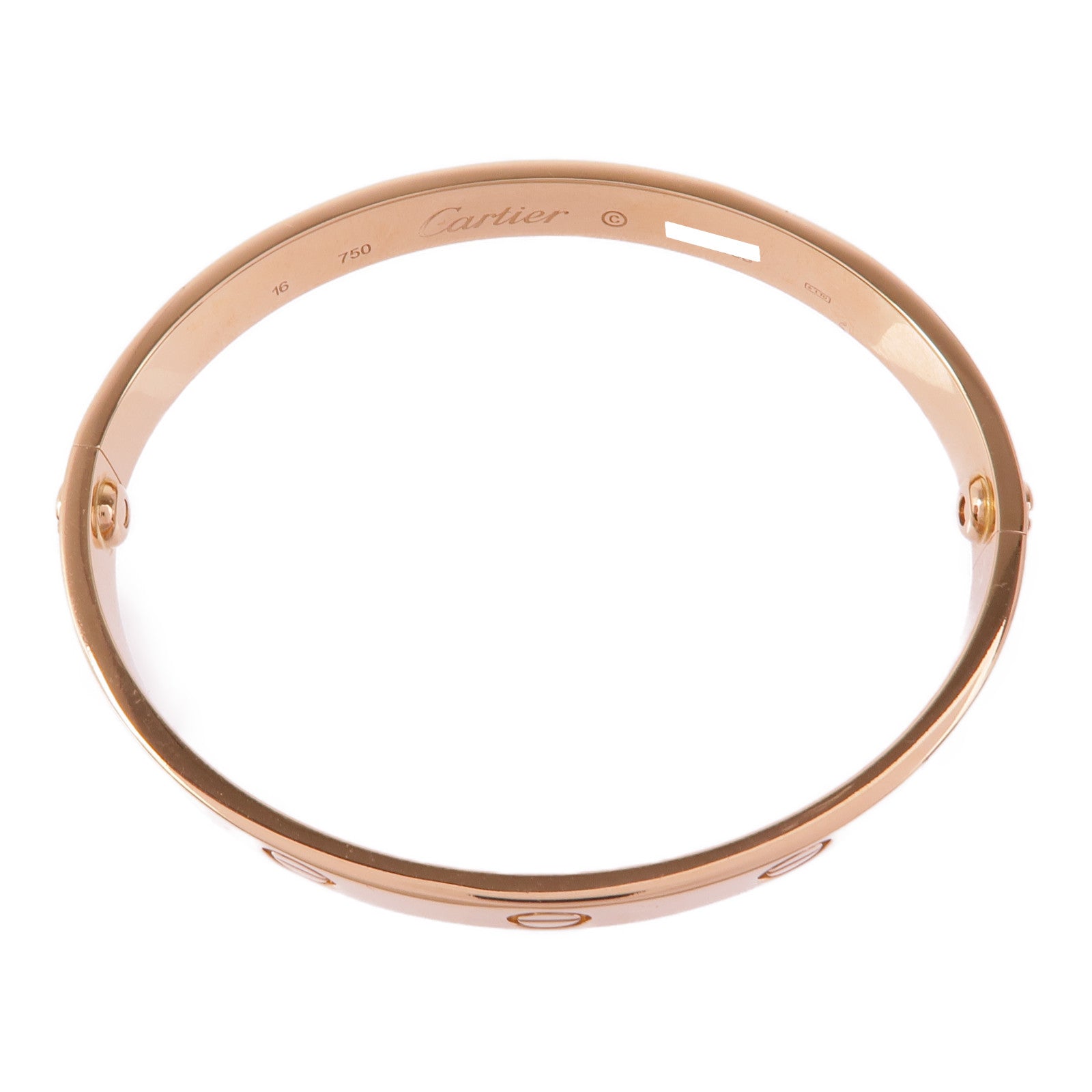 CARTIER 18K玫瑰金Love Bracelet手鐲Cartier#16