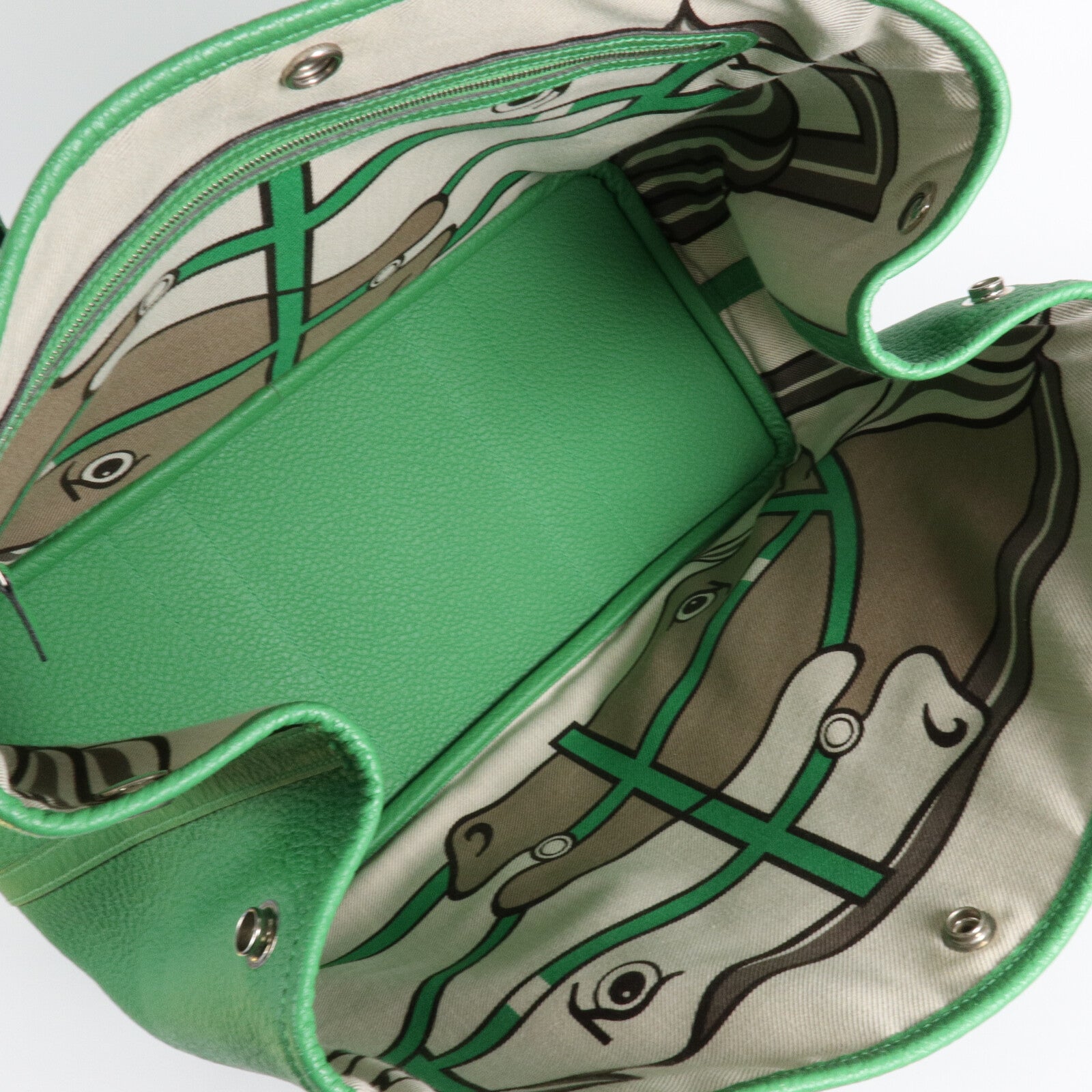 HERMES Country皮革Garden Party PM手挽袋Bamboo