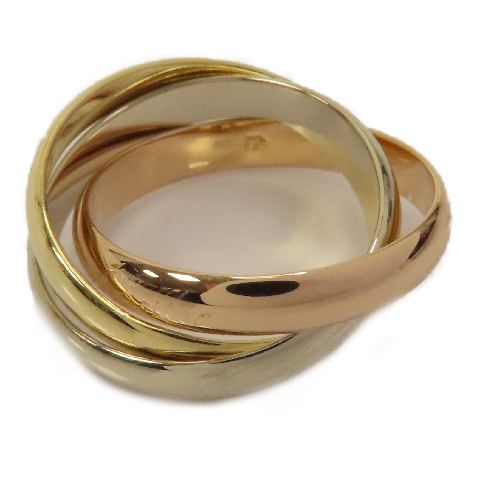 CARTIER 18K黄金/玫瑰金/白金Trinity Ring戒指US#6/Cartier#52