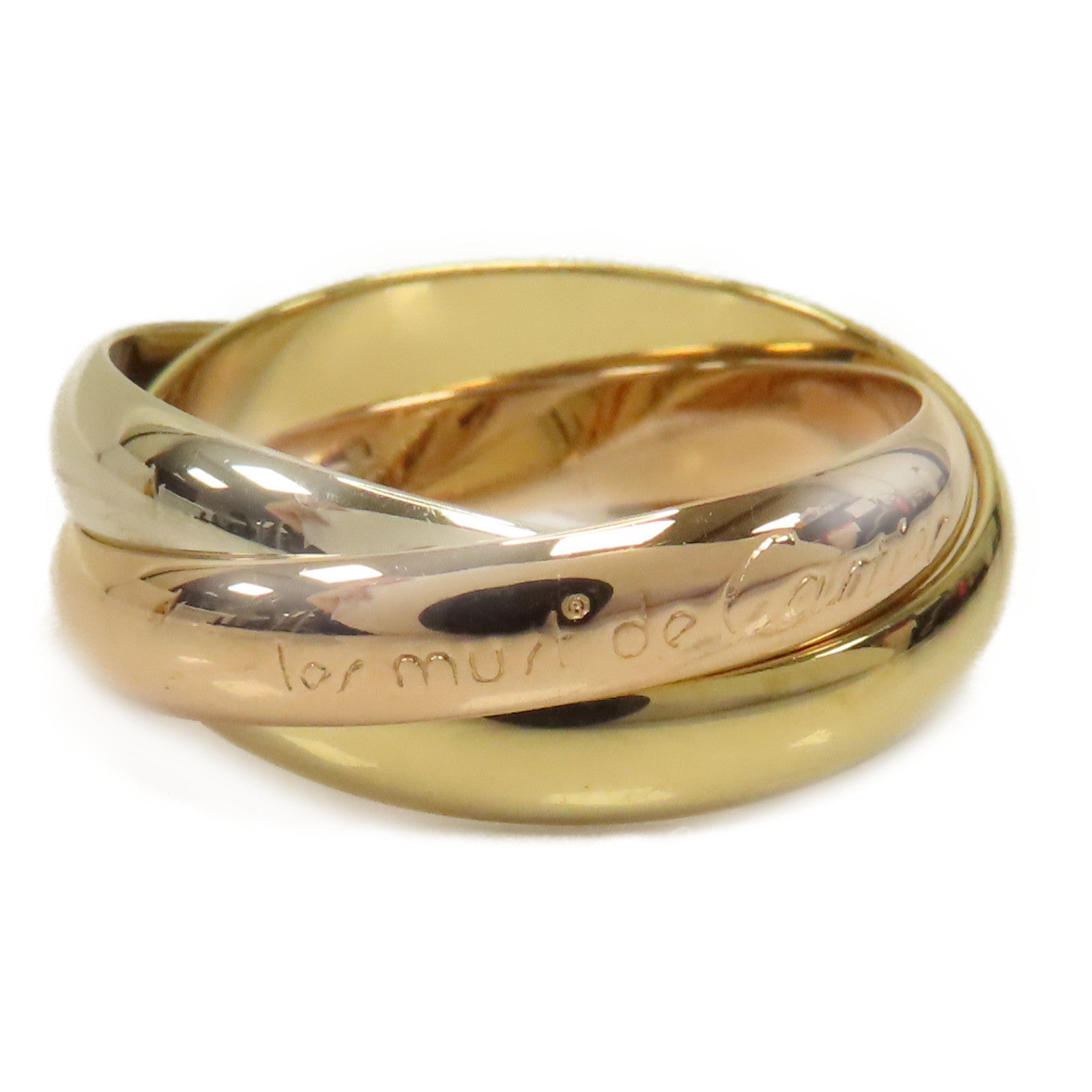 CARTIER 18K黄金/玫瑰金/白金Trinity Ring戒指US#6/Cartier#52