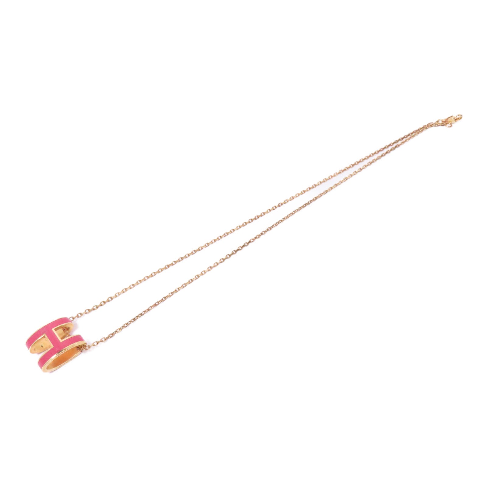 HERMES 金屬Pop H Necklace項鍊粉紅色金色