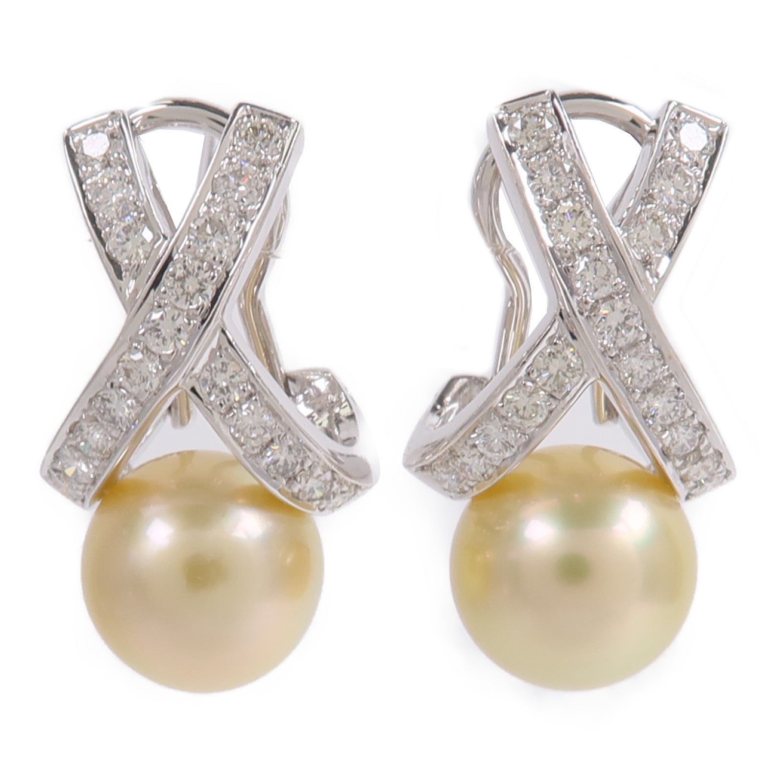JEWELRY 18K白金Pearl Diamond Earrings珍珠/鑽石耳環