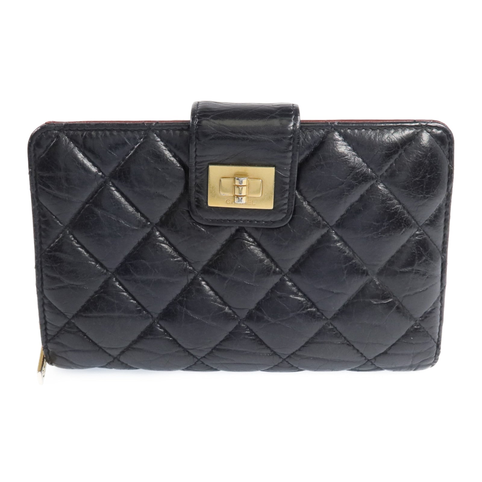 CHANEL 牛皮皮革2.55Wallet金扣錢包