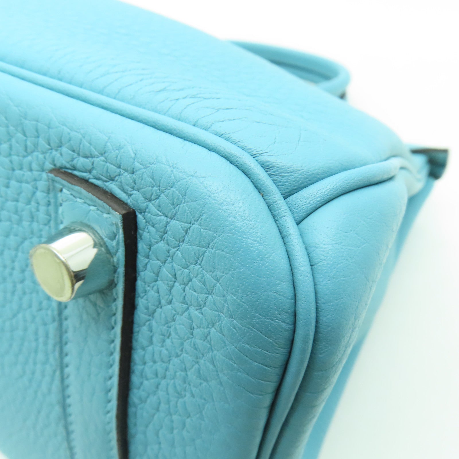HERMES 【清倉大減價】Togo皮革Birkin 30銀扣手挽袋Bleu Saint Cyr淺藍色