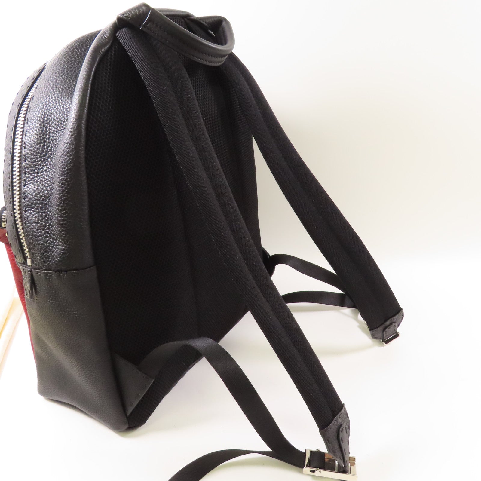 FENDI【激減優惠】 牛皮皮革Faces Selleria Backpack銀扣背包