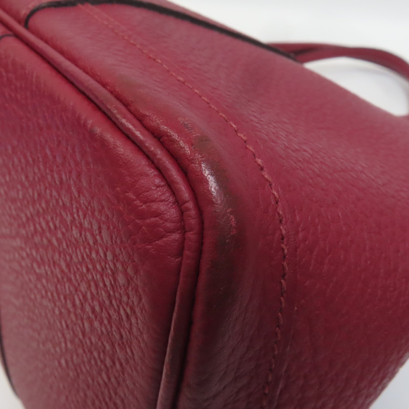 HERMES Country皮革Garden Party PM銀扣手挽袋紅色