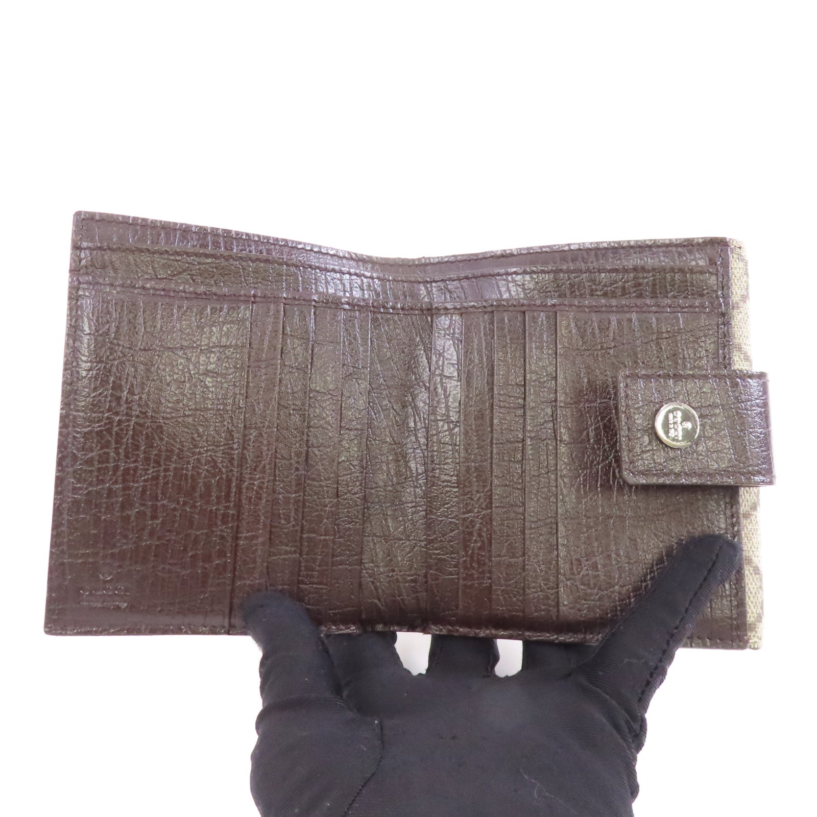 GUCCI 塗層帆布GG Plus Wallet錢包啡色