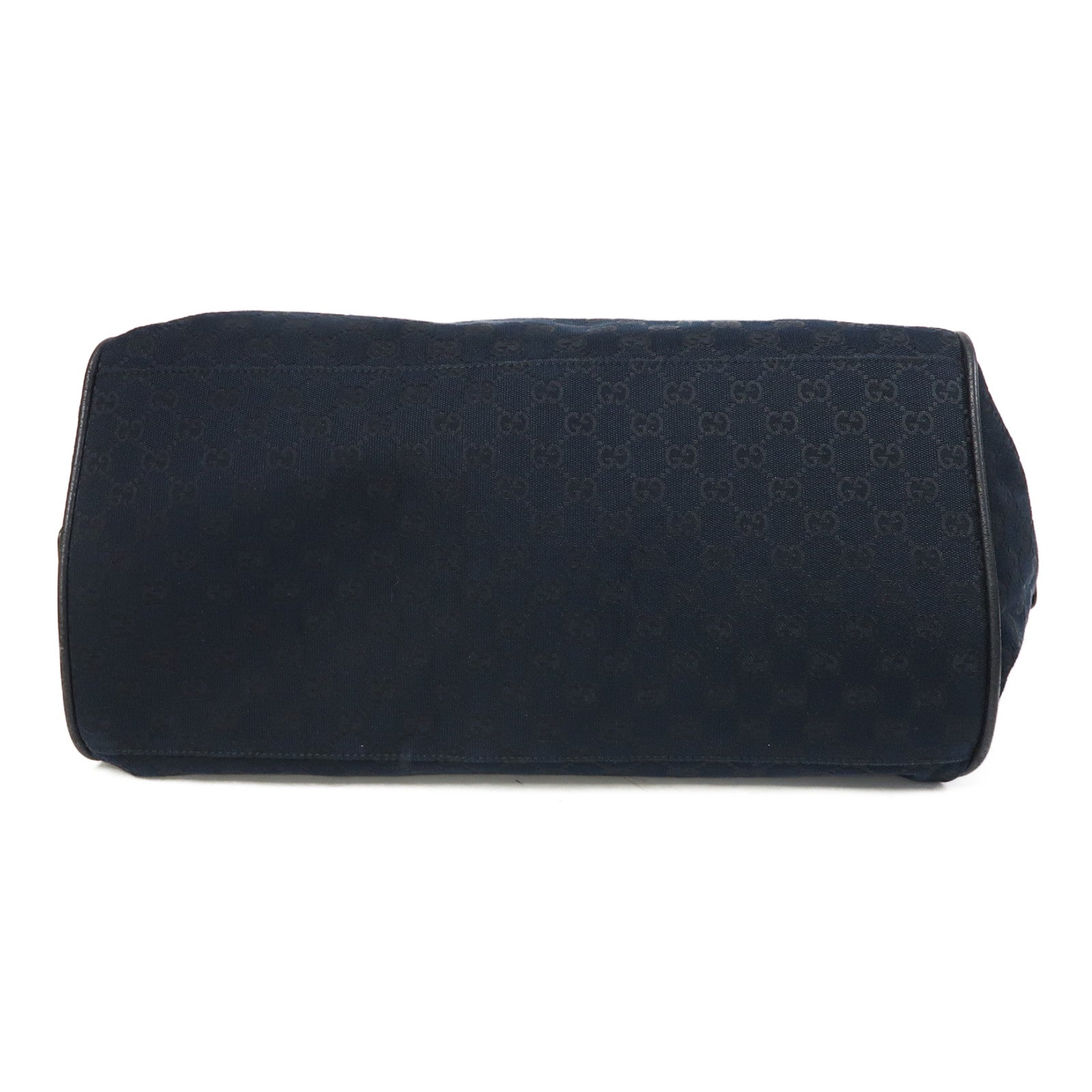 GUCCI 帆布Shoulder Boston Bag銀扣波士頓包黑色