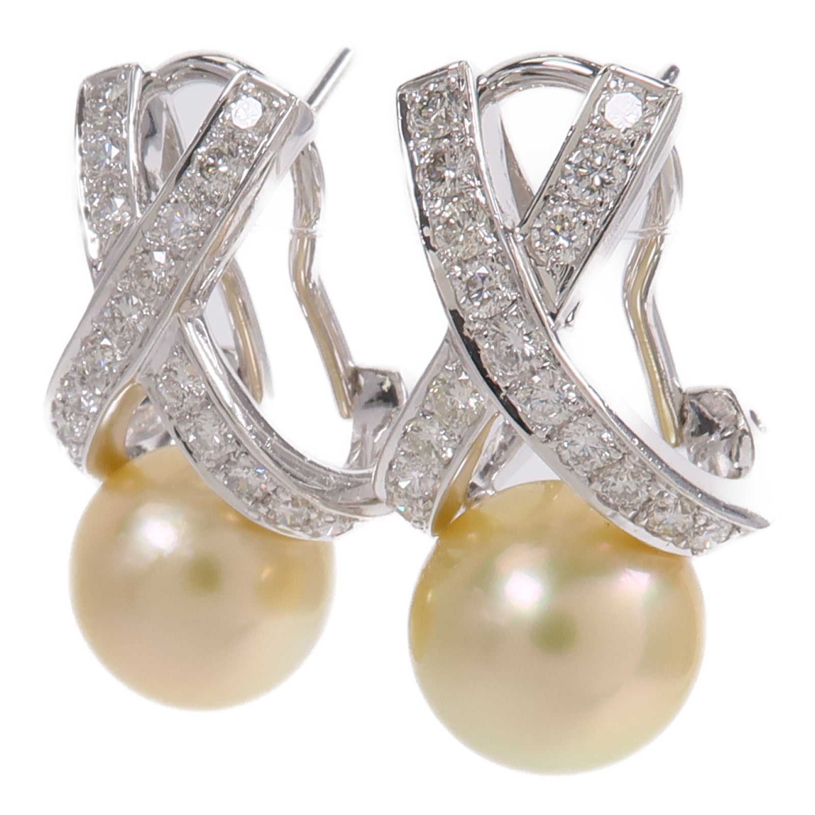 JEWELRY 18K白金Pearl Diamond Earrings珍珠/鑽石耳環